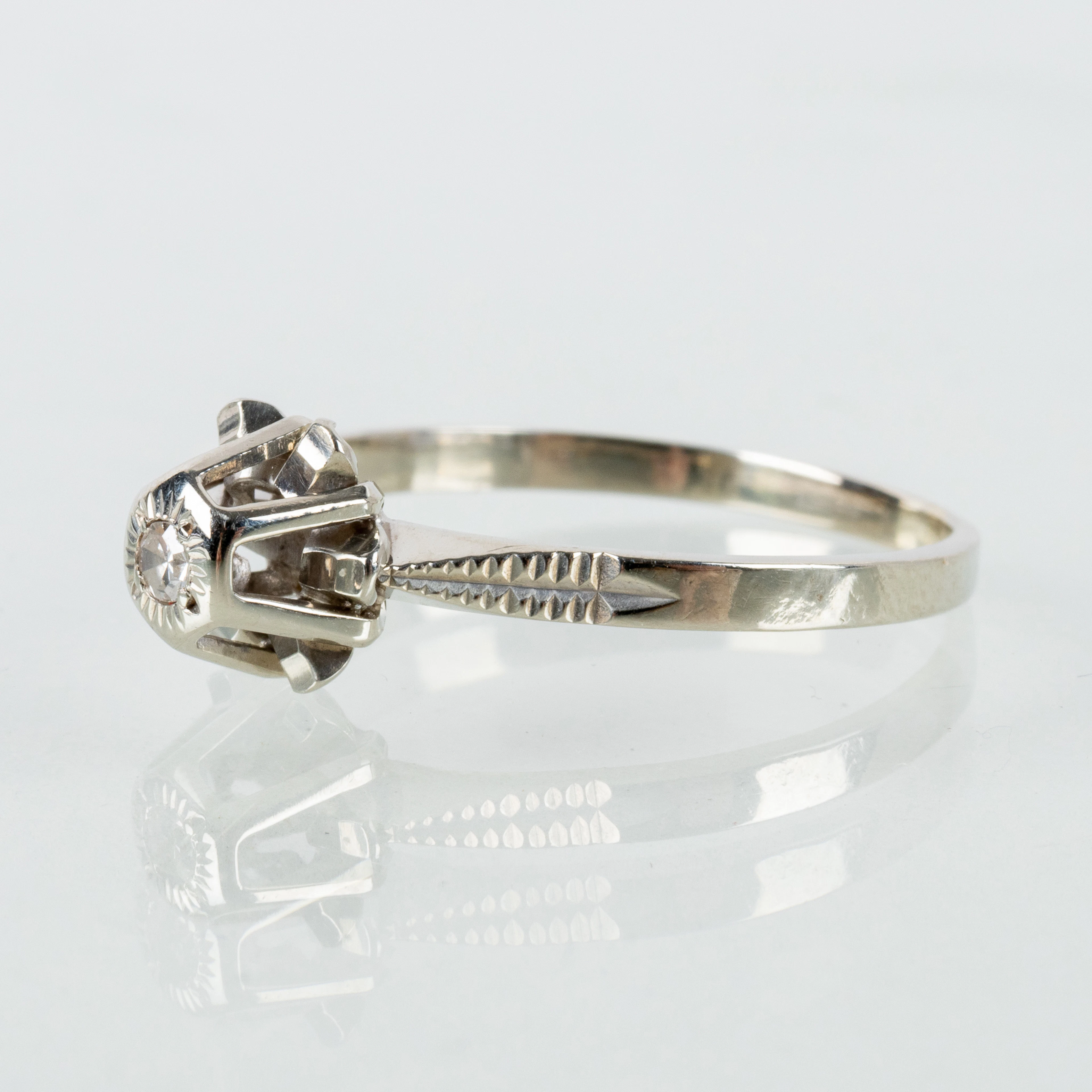 ANILLO, oro blanco de 18 quilates, con diamante