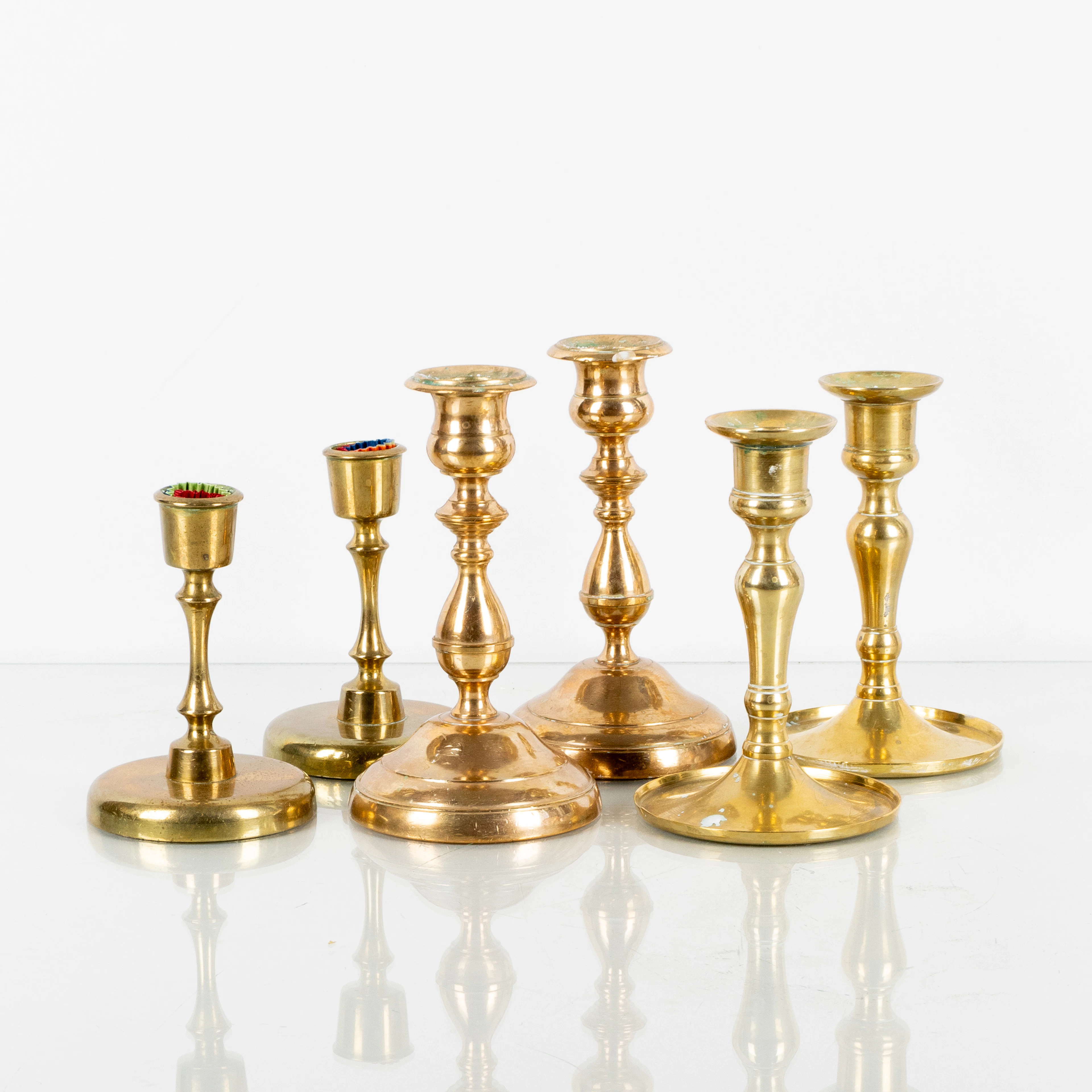 BOUGEOIRS, 3 paires, laiton, première moitié des années 1900