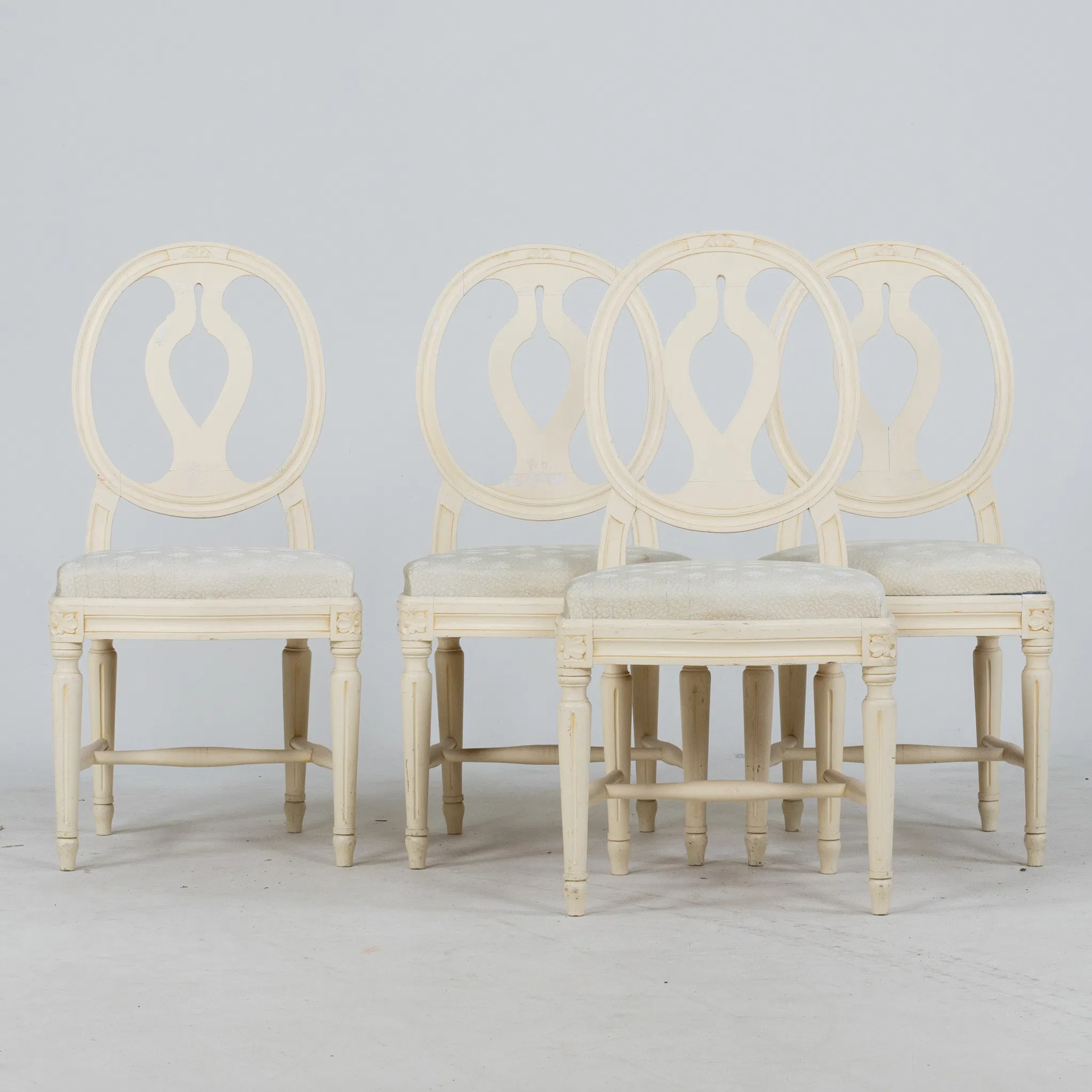 SILLAS, 4 piezas, el llamado modelo sueco, estilo gustaviciano, años 1900