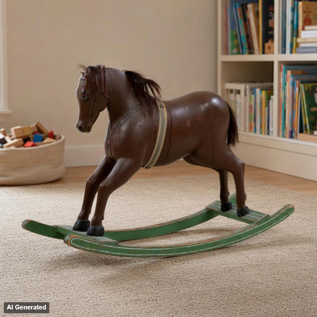 CABALLO BALANCÍN, MADERA, MEDIADOS DEL SIGLO XX
