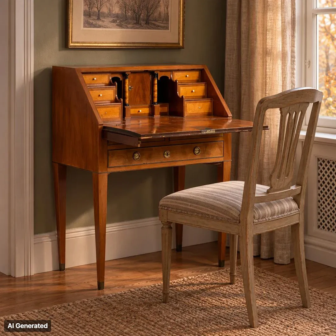 WRITING SECRETARY, Gustavian style, circa 1900