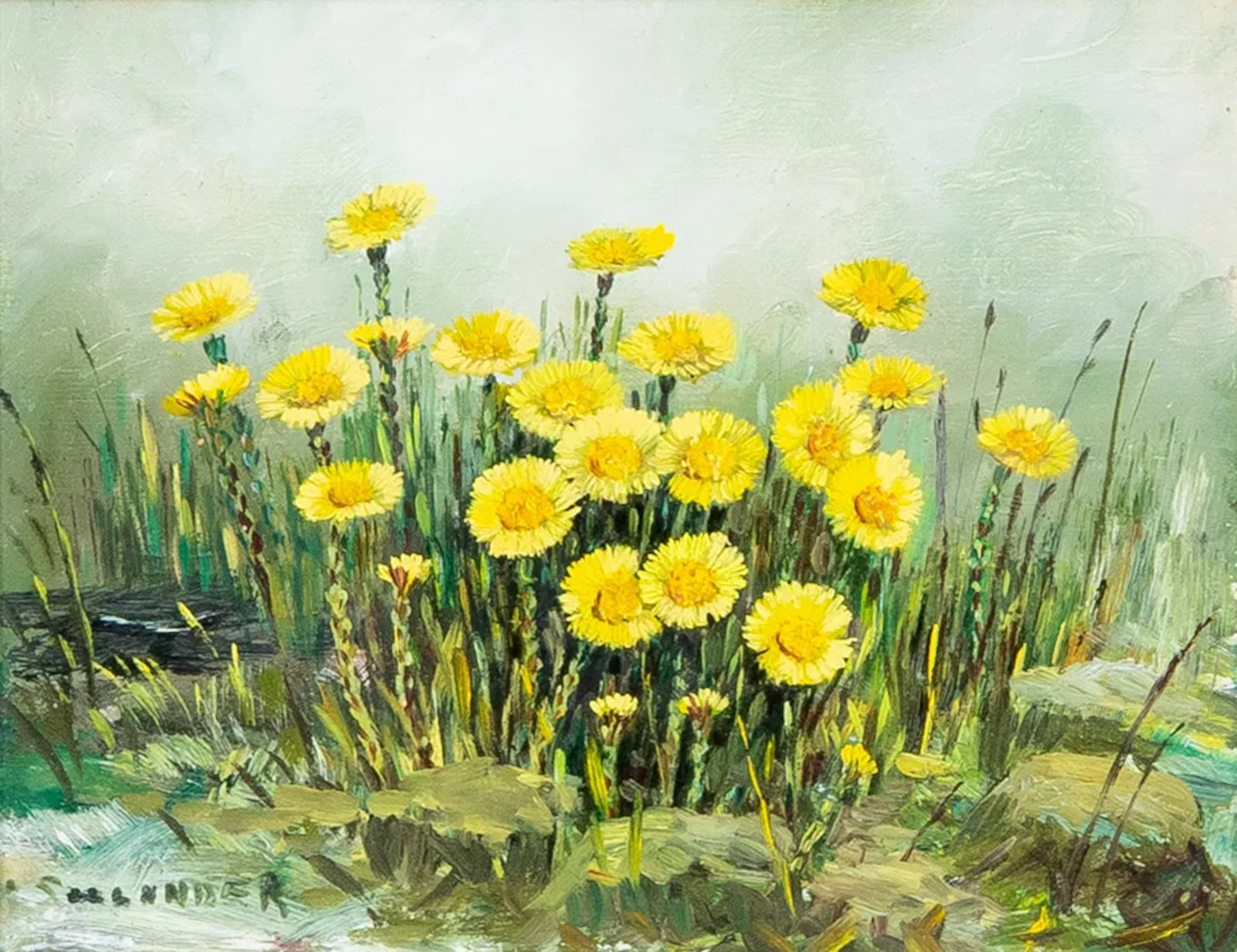 ARTISTA NON IDENTIFICATO, olio su tavola, firmato in modo indistinto