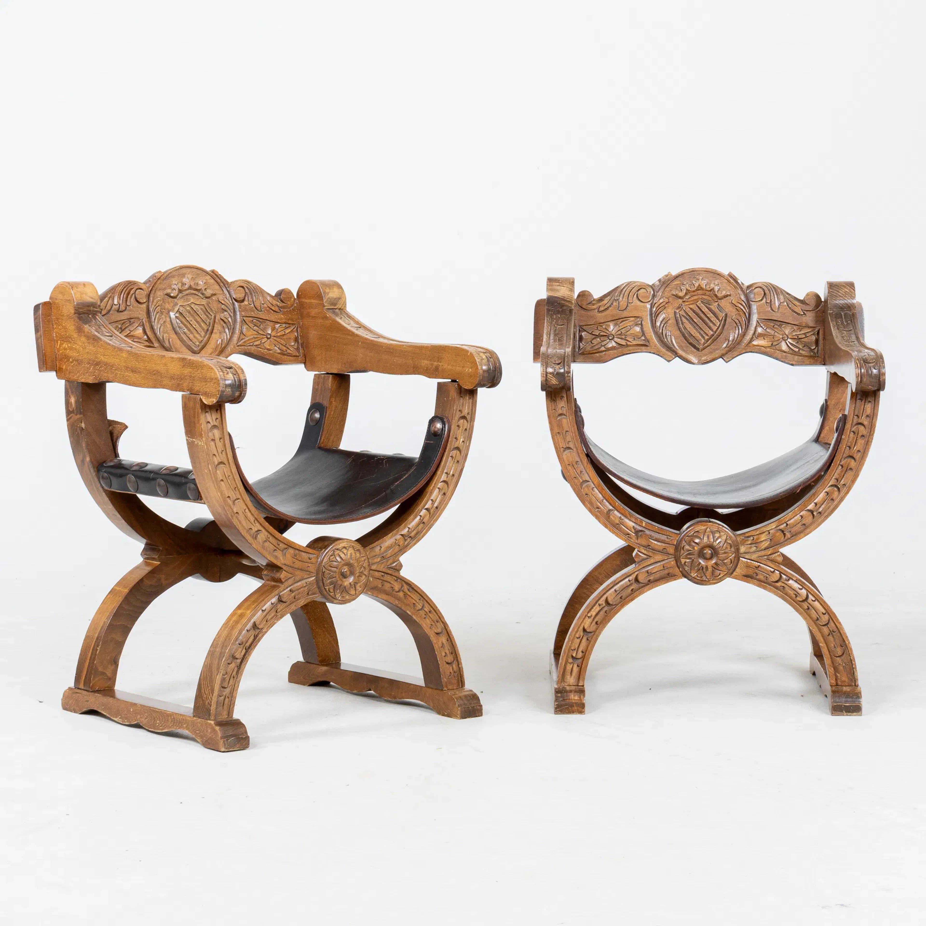 MUNK CHAIRS, 1 pair, oak, 1800s/1900s