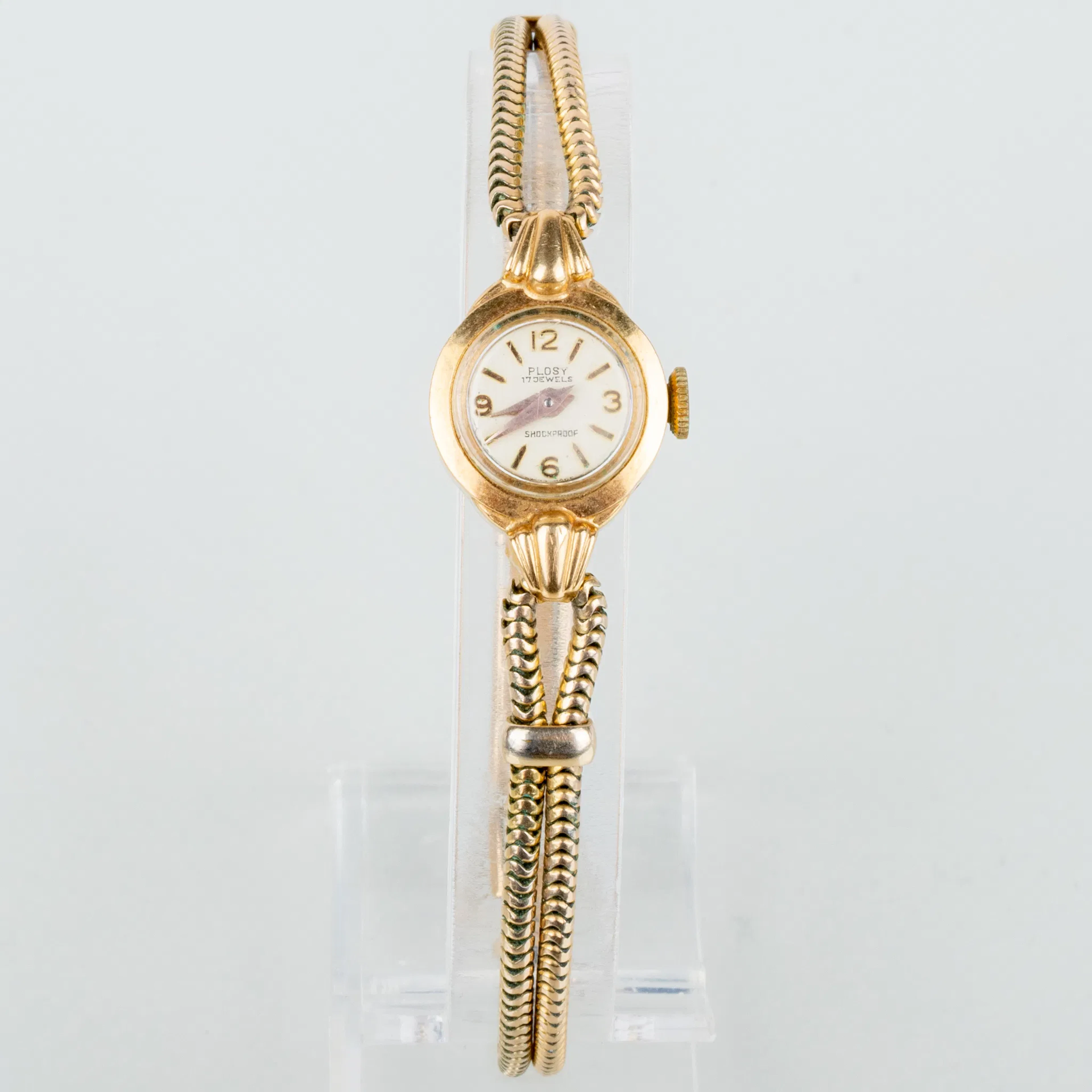 RELOJ DE MUJER, oro de 18 quilates, plosy, mediados del siglo XX