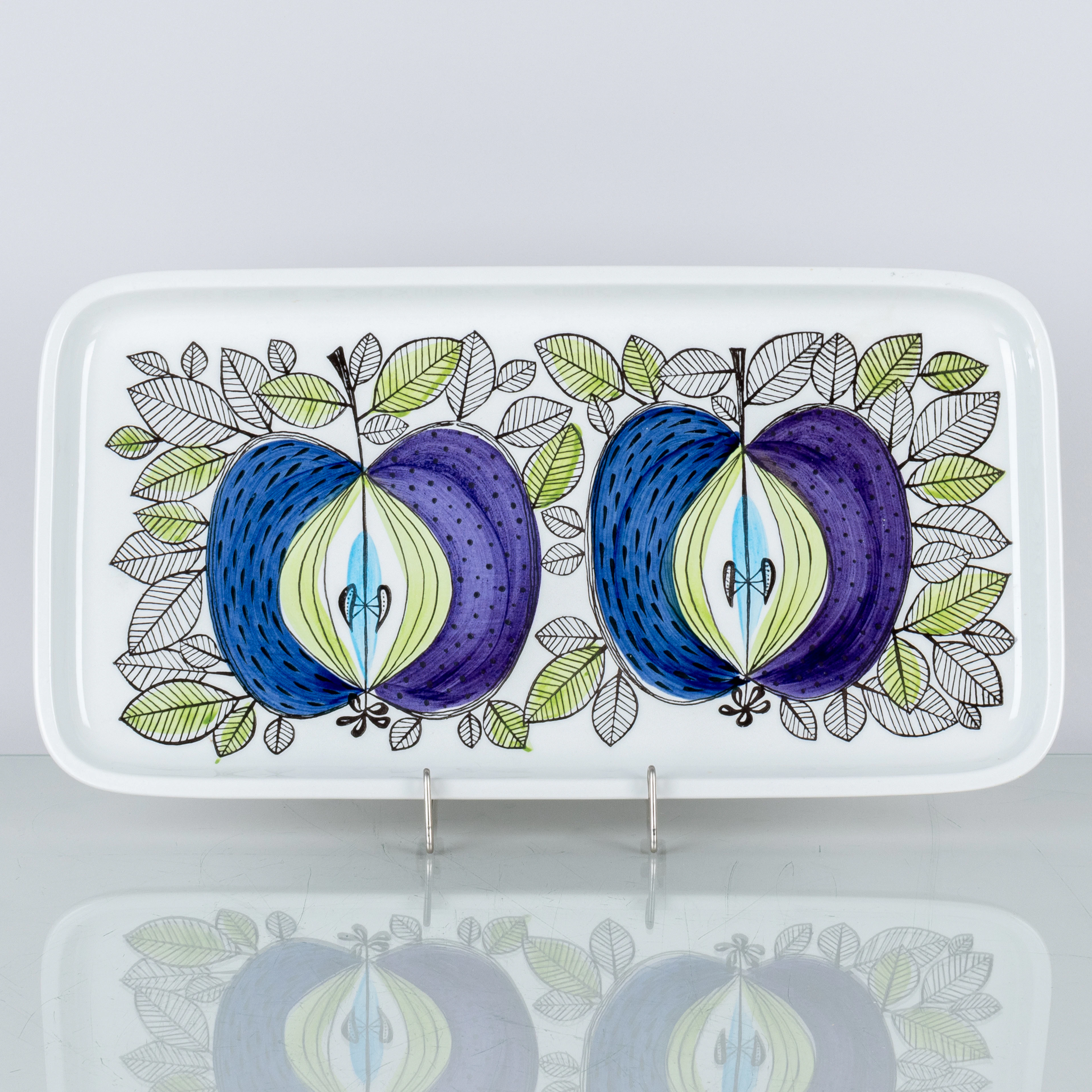 Bandeja de porcelana de SIGRID RICHTER, "Eden", Rörstrand, diseñada entre 1956 y 1969