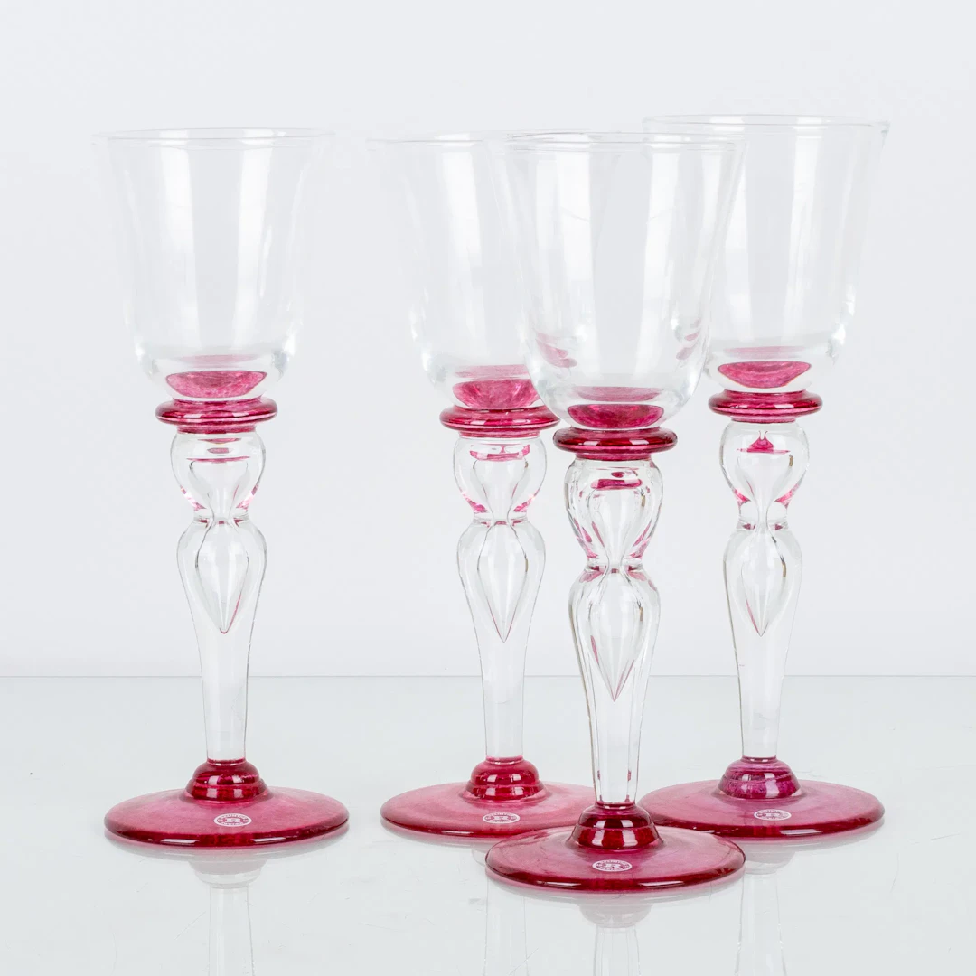 COPAS DE VINO, 4 piezas, fábrica de vidrio Reijmyre, siglos XX/2000