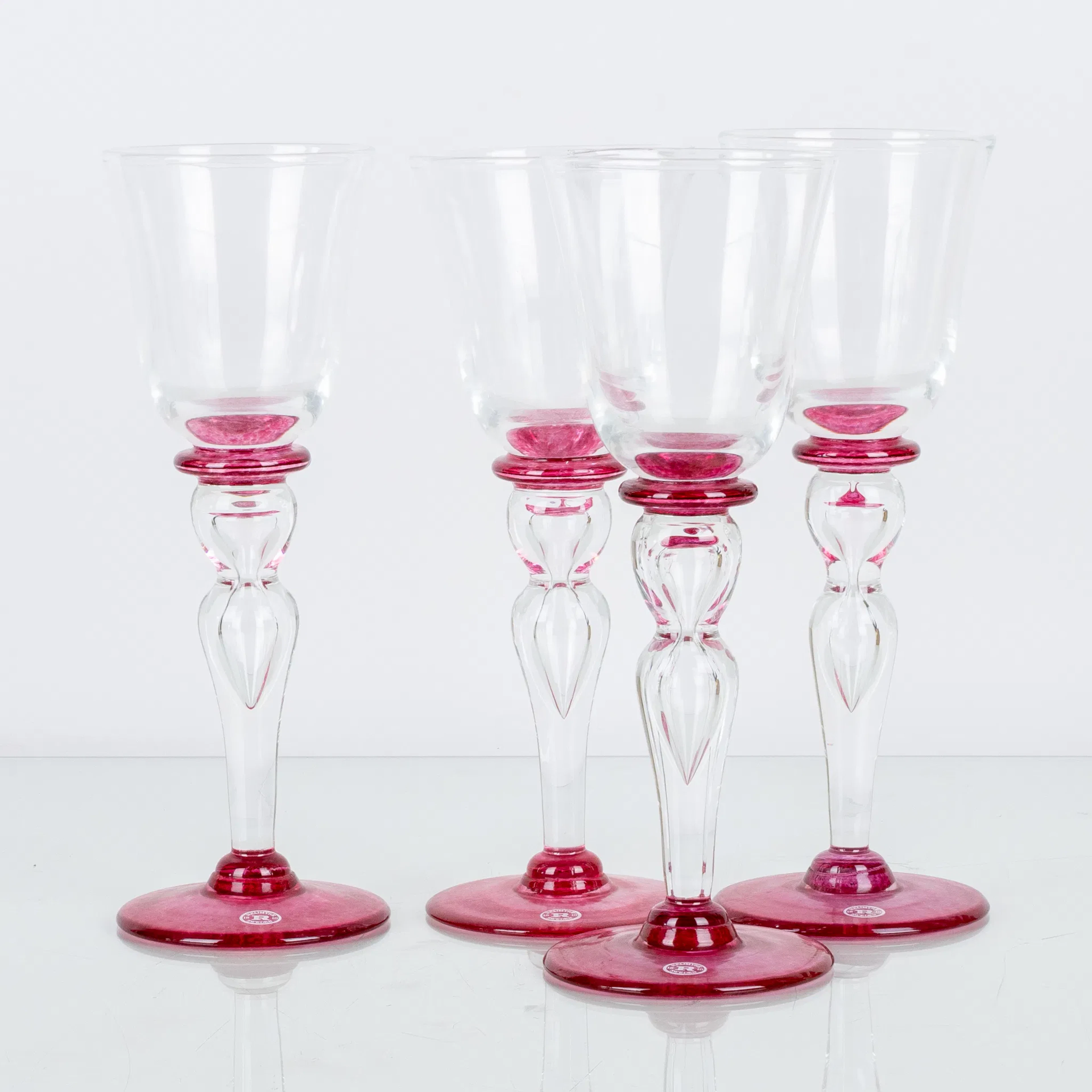COPAS DE VINO, 4 piezas, fábrica de vidrio Reijmyre, siglos XX/2000