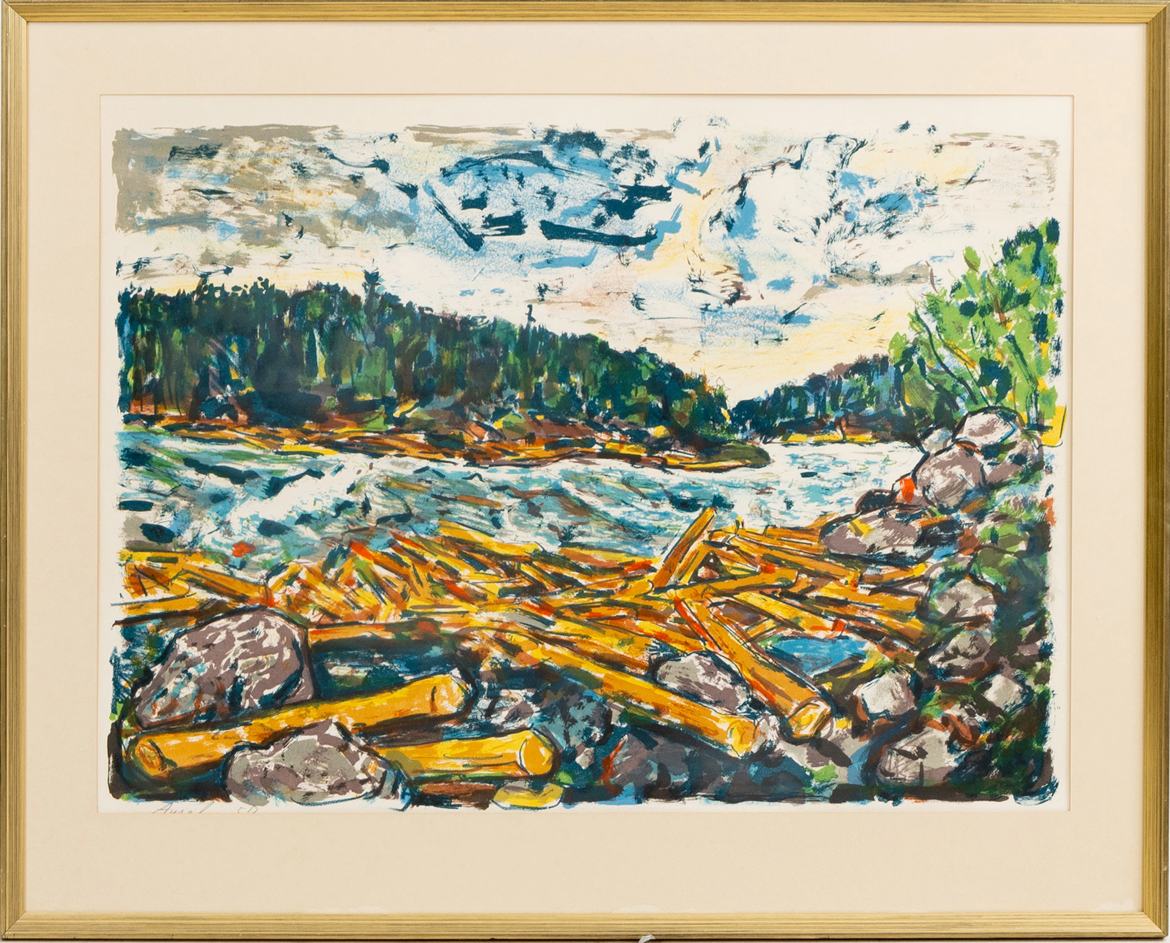 ALBIN ALMELIN (1902-1975), colour lithograph, signed