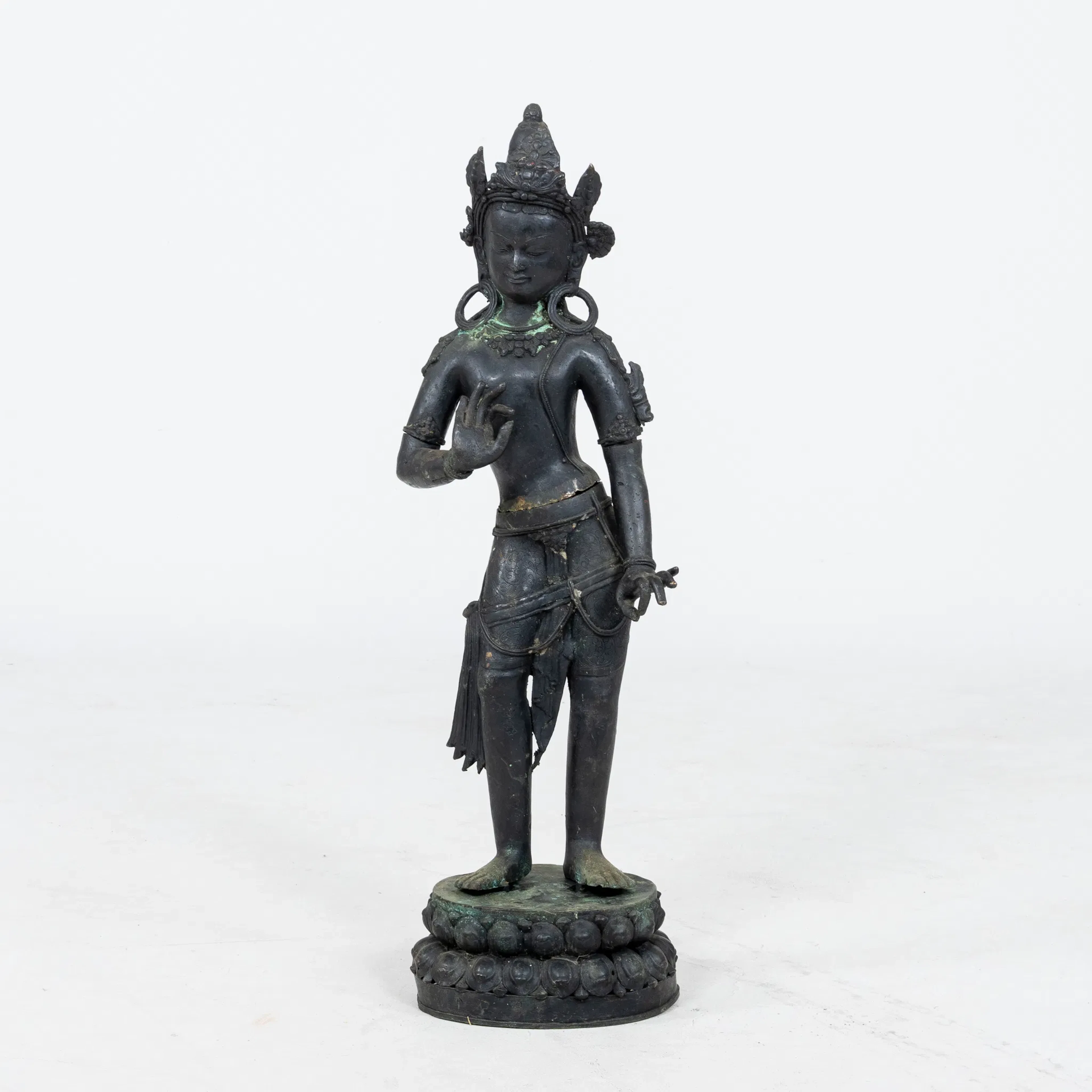 ESTATUILLA, bronce, de pie Tara, posiblemente India, siglos XIX/XX