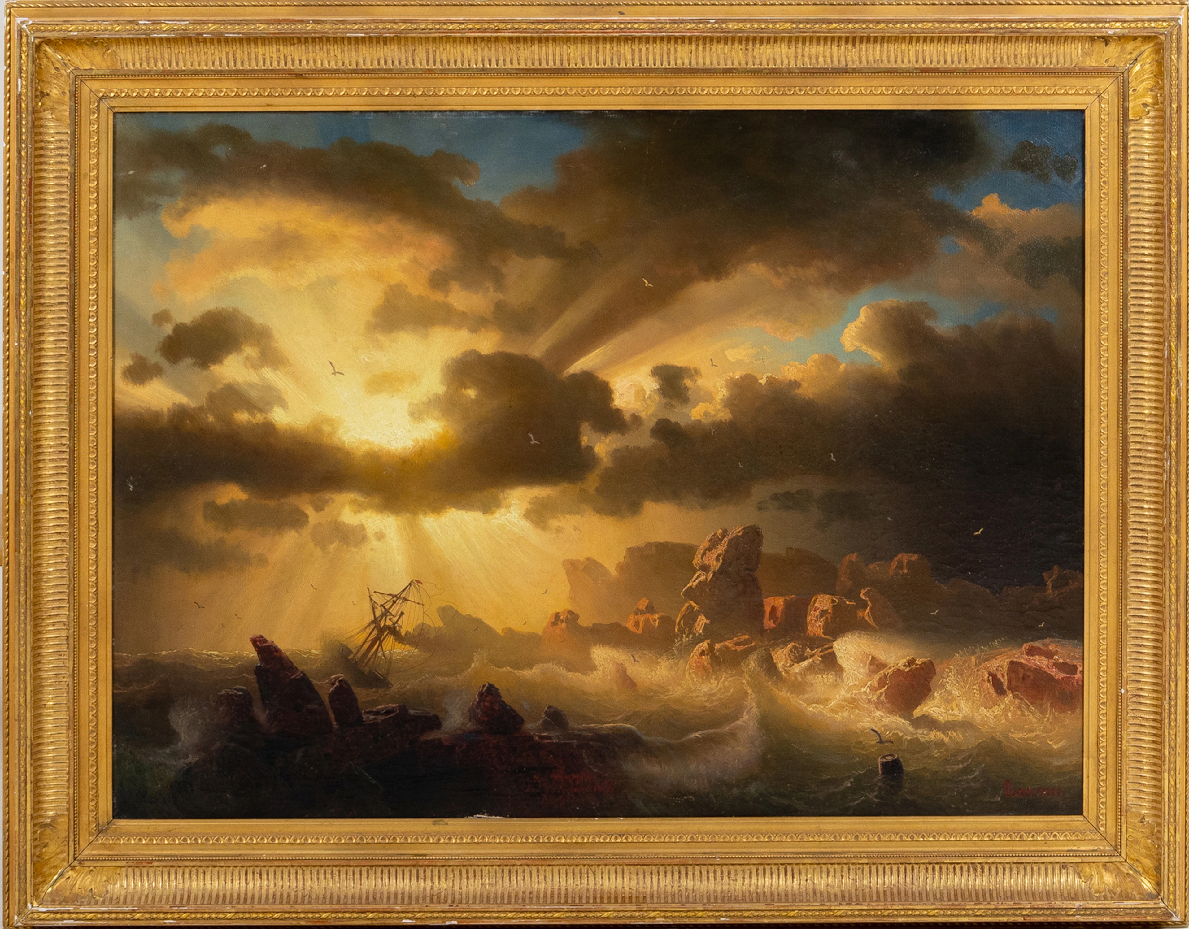 MARCUS LARSON (1825-1864), oil on canvas, signed
