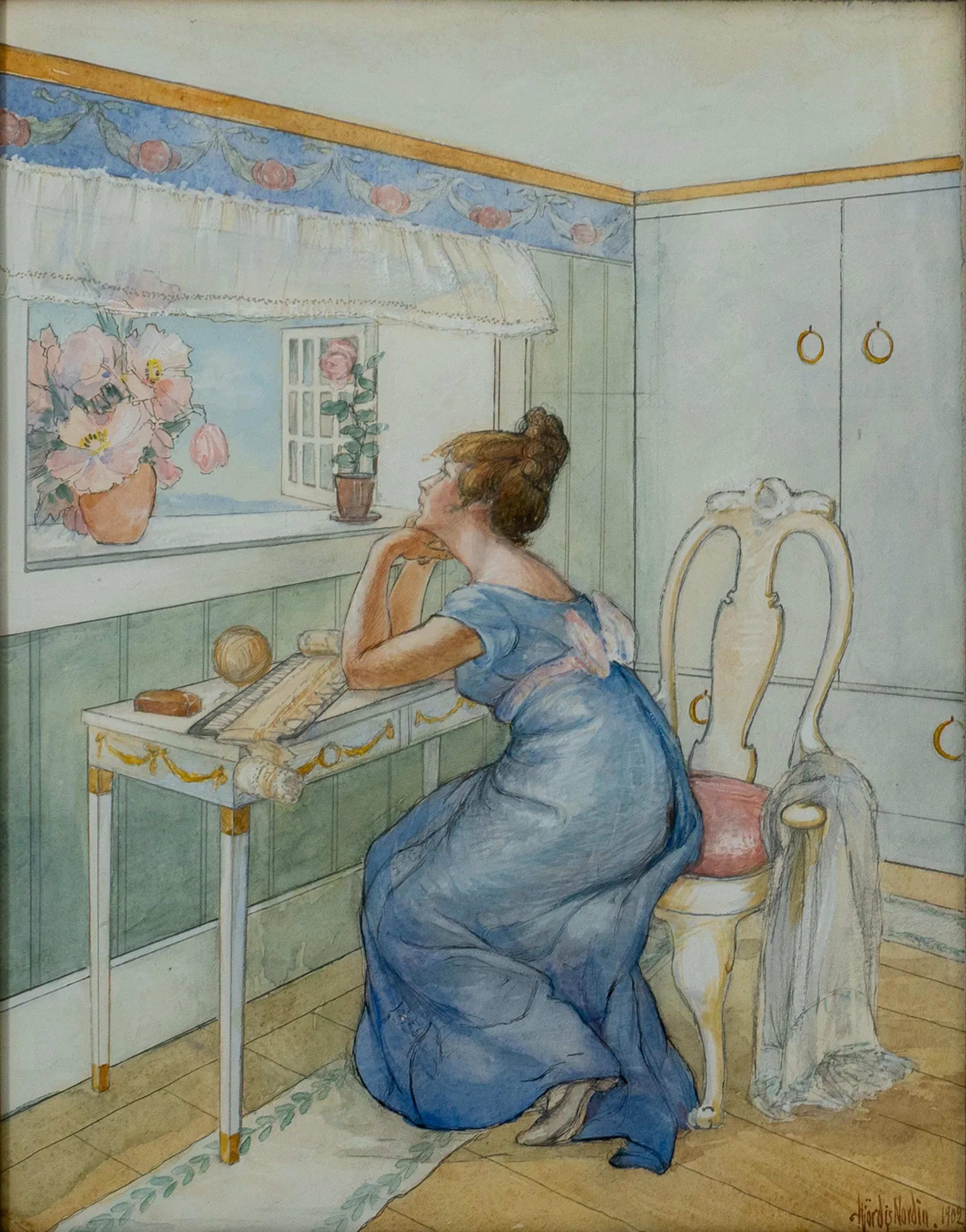 HJÖRDIS NORDIN (1877–1969), Aquarell, signiert und nummeriert 1902