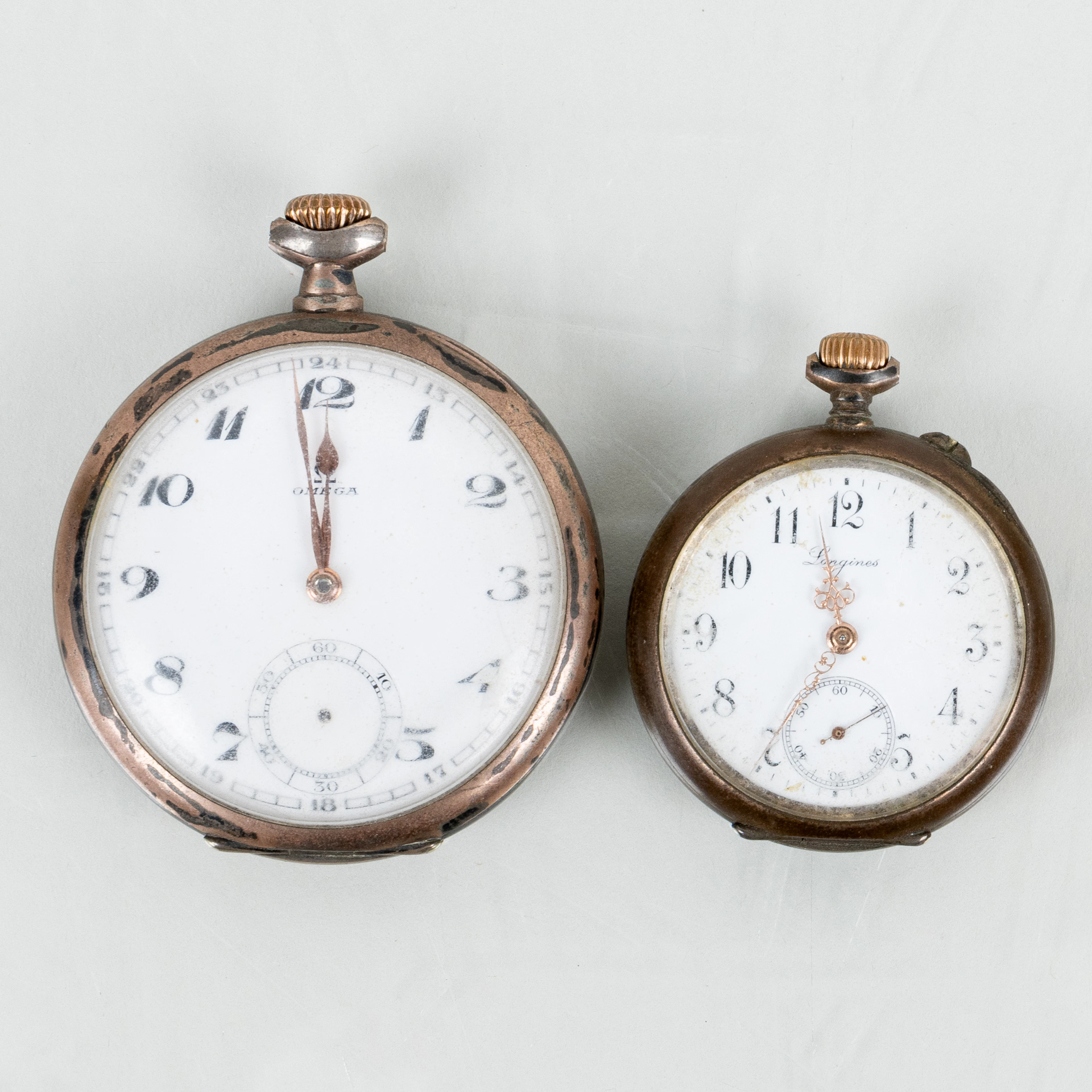 RELOJ DE BOLSILLO, 2 piezas, plata, Omega y Longines, la primera mitad del siglo XX