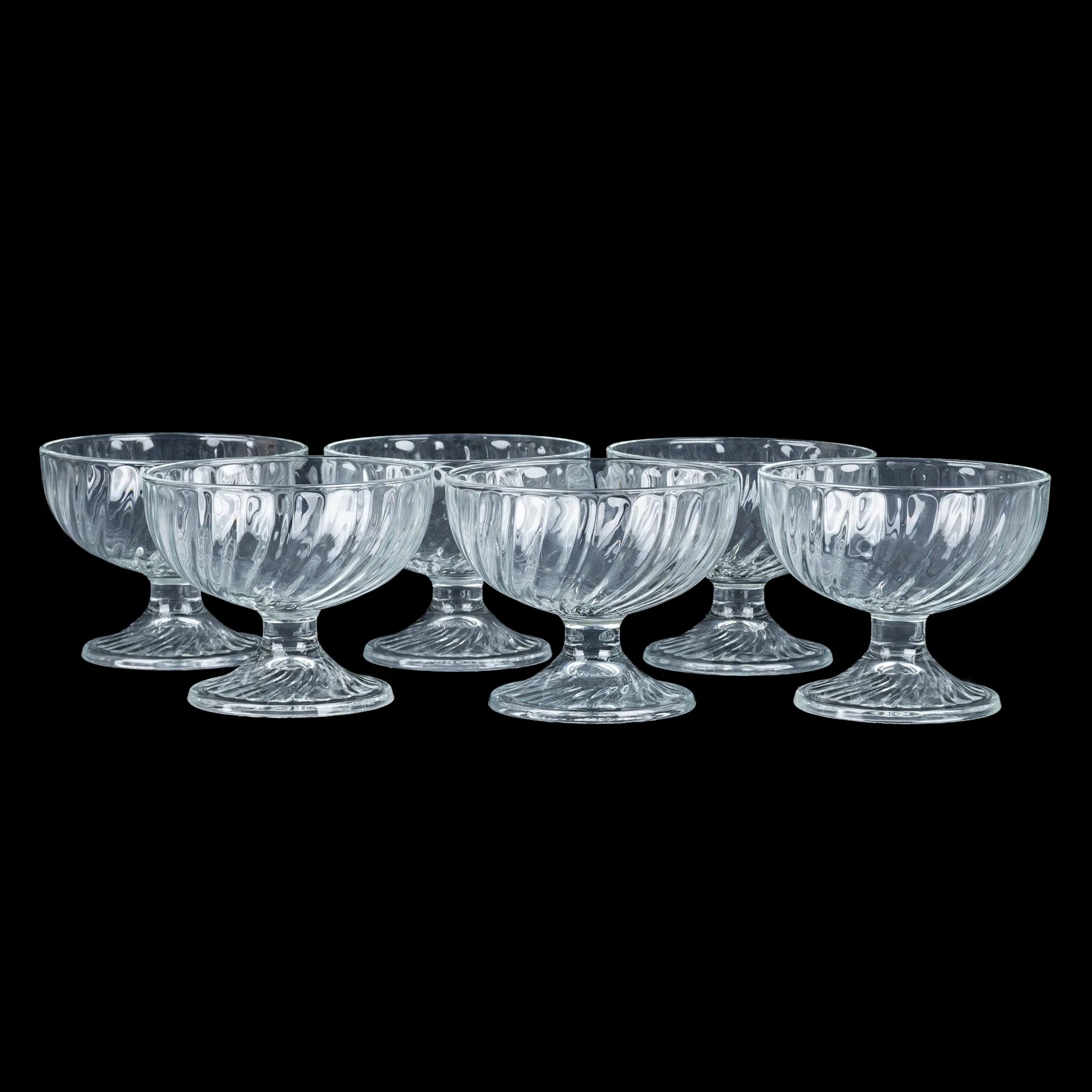 DESSERTSCHALEN, Set von 6, Glas, 1900er