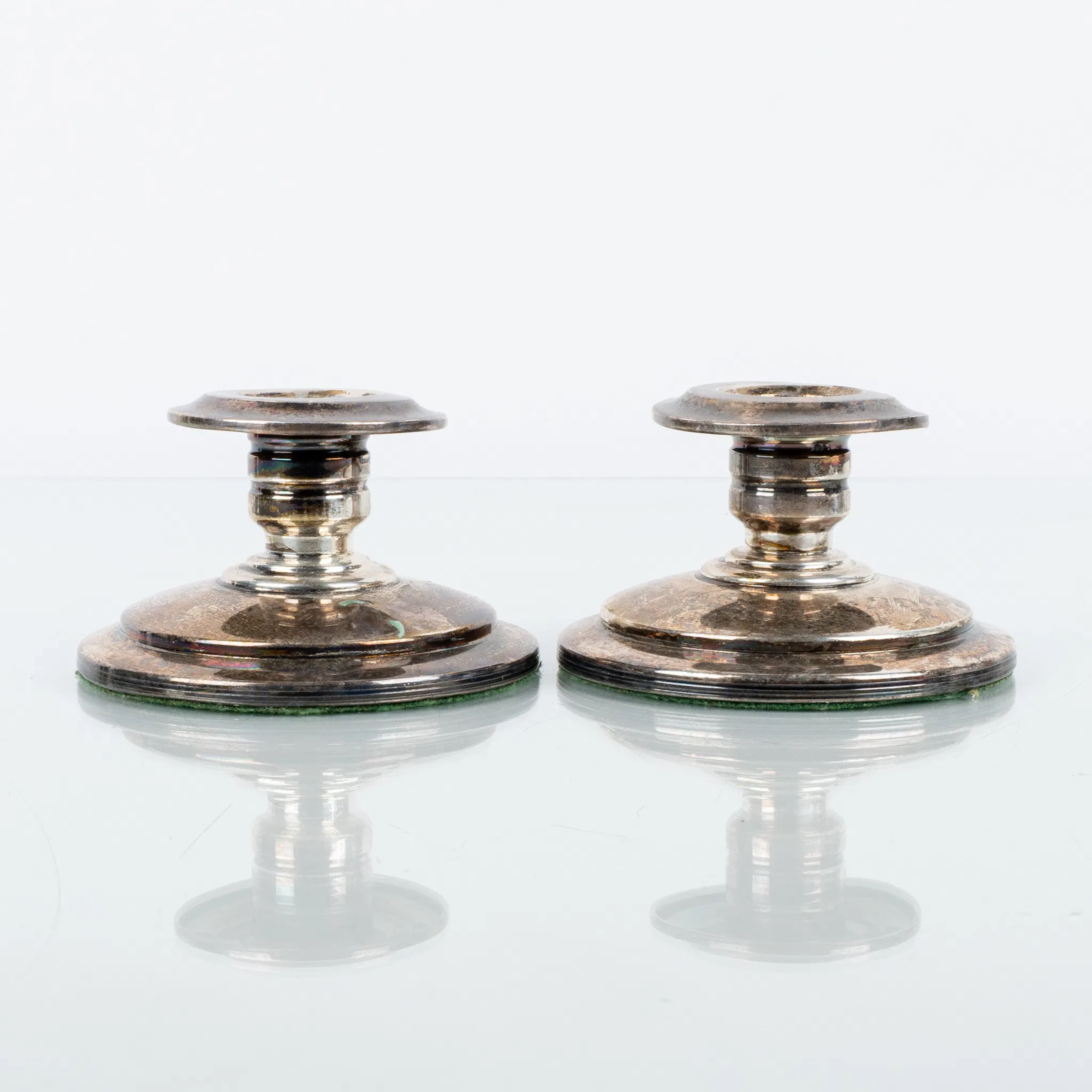 CANDLE HOLDERS, 1 pair, silver, 1900s