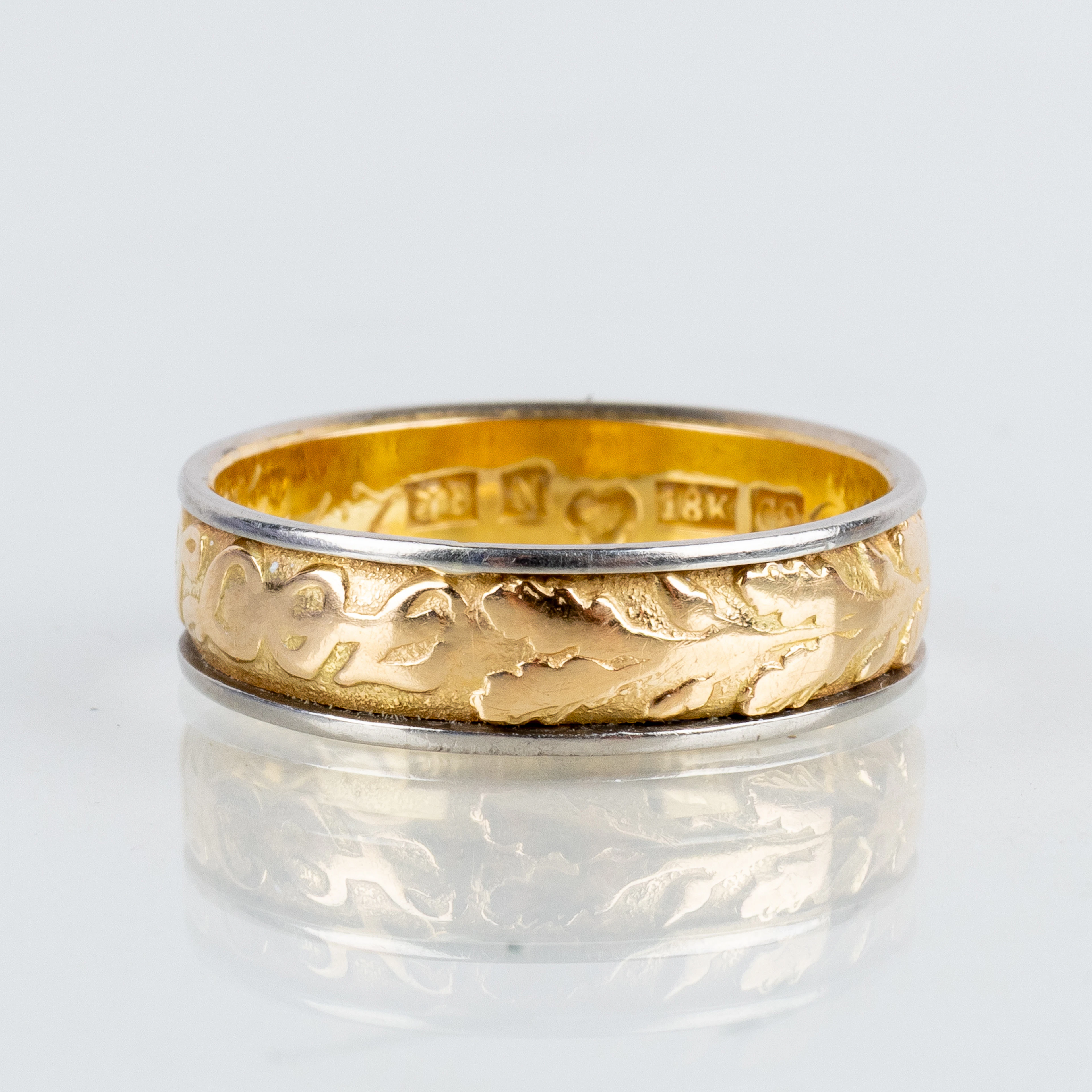 RING, 18 karat Gold und Weißgold, Gewicht ca. 6,1 g