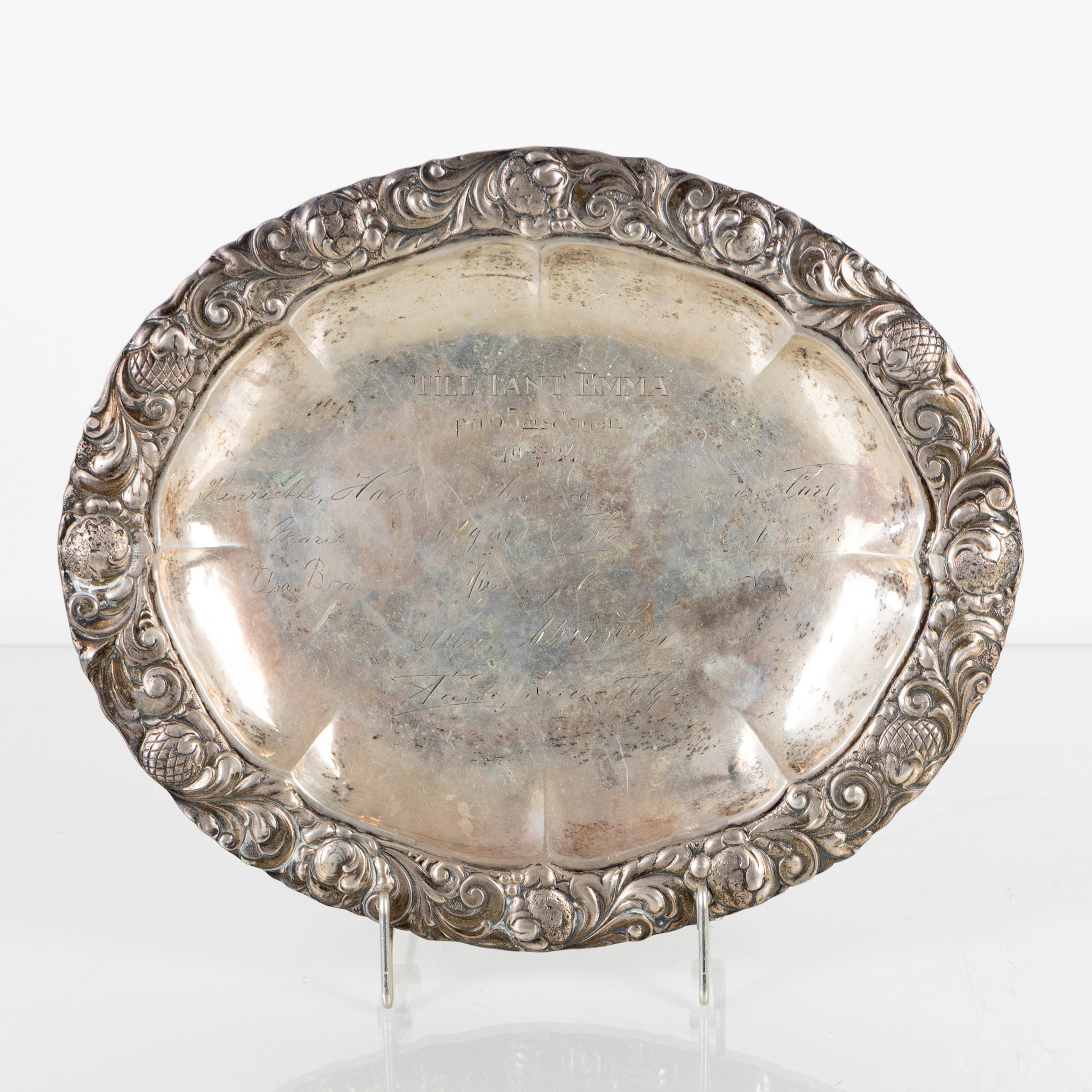 CIOTOLA PIATTO, argento, inizio 1900, peso 380 g circa