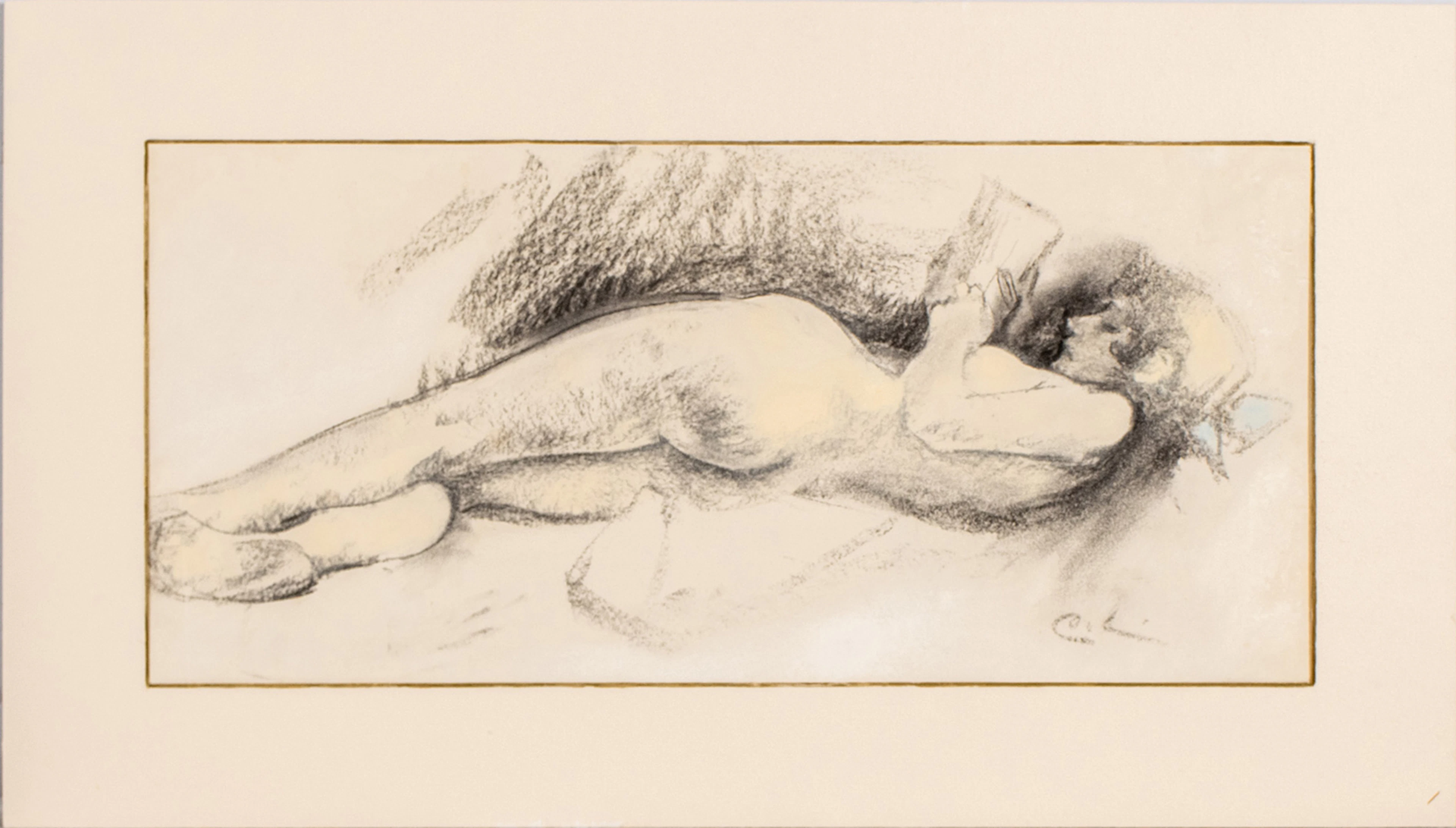 CARL LARSSON (1853-1919), un disegno monogrammato al gesso