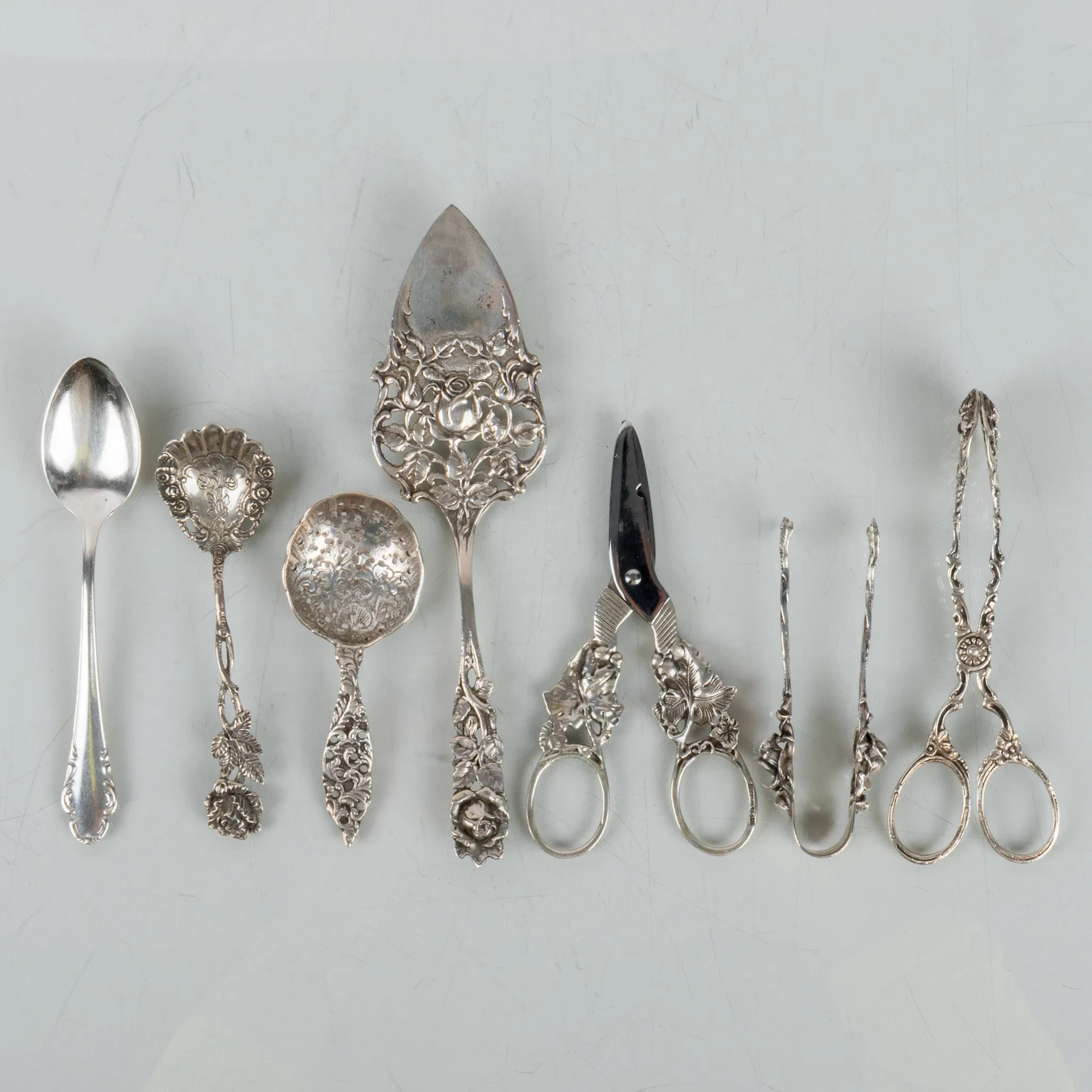 BESTECK, 7 Stück, Silber, 1900er