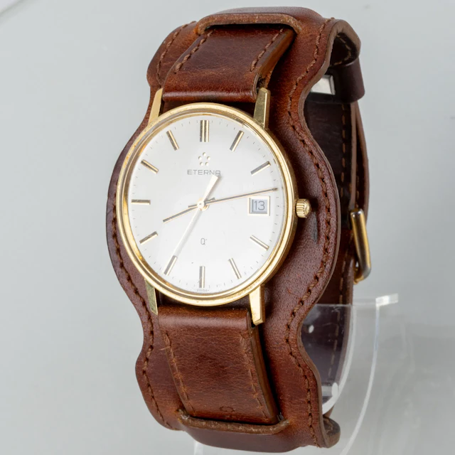 HERRENARMBANDUHR, 18-karat-Gold, Eterna, Ende des 20. Jahrhunderts