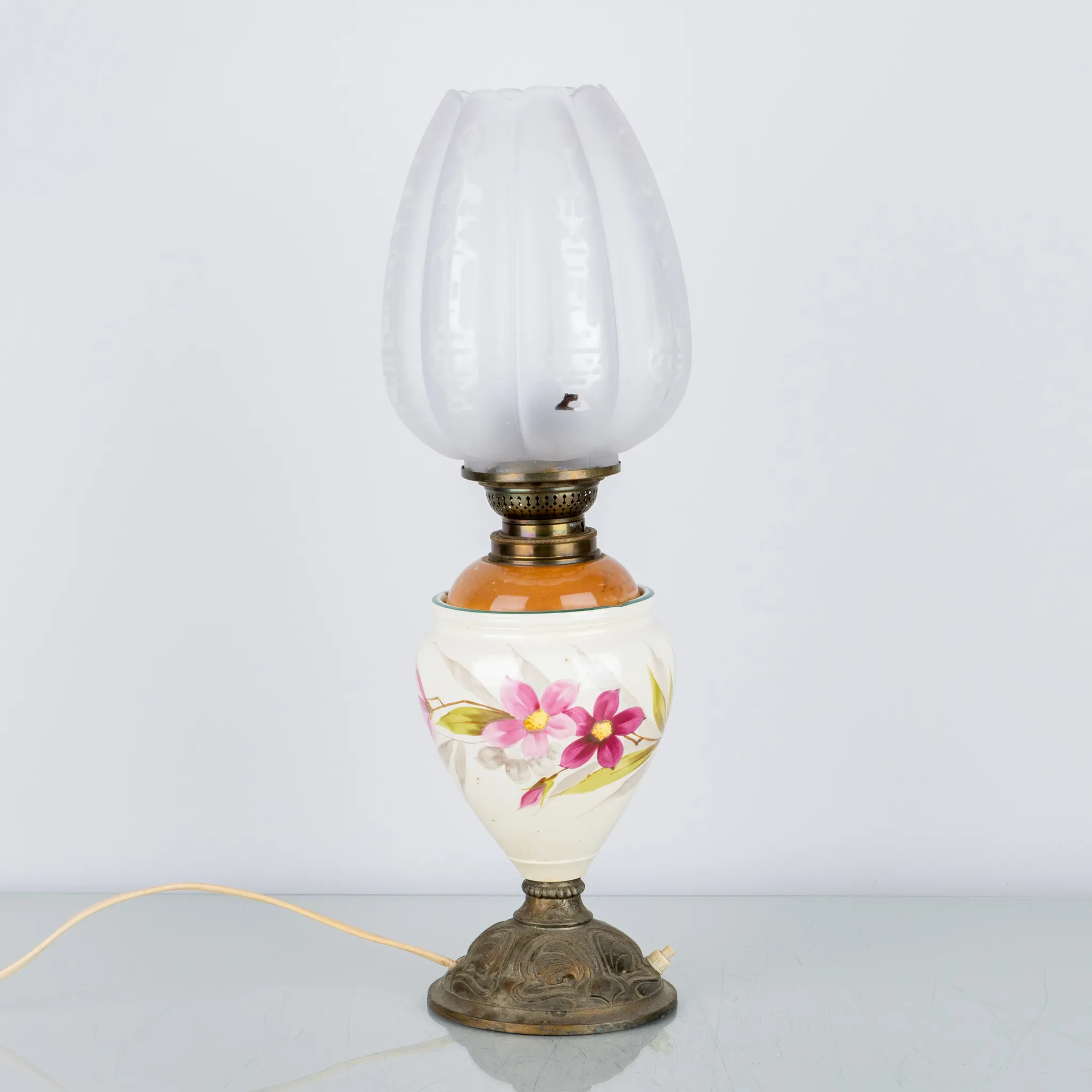TABLE LAMP, ceramic and metal, 1900s
