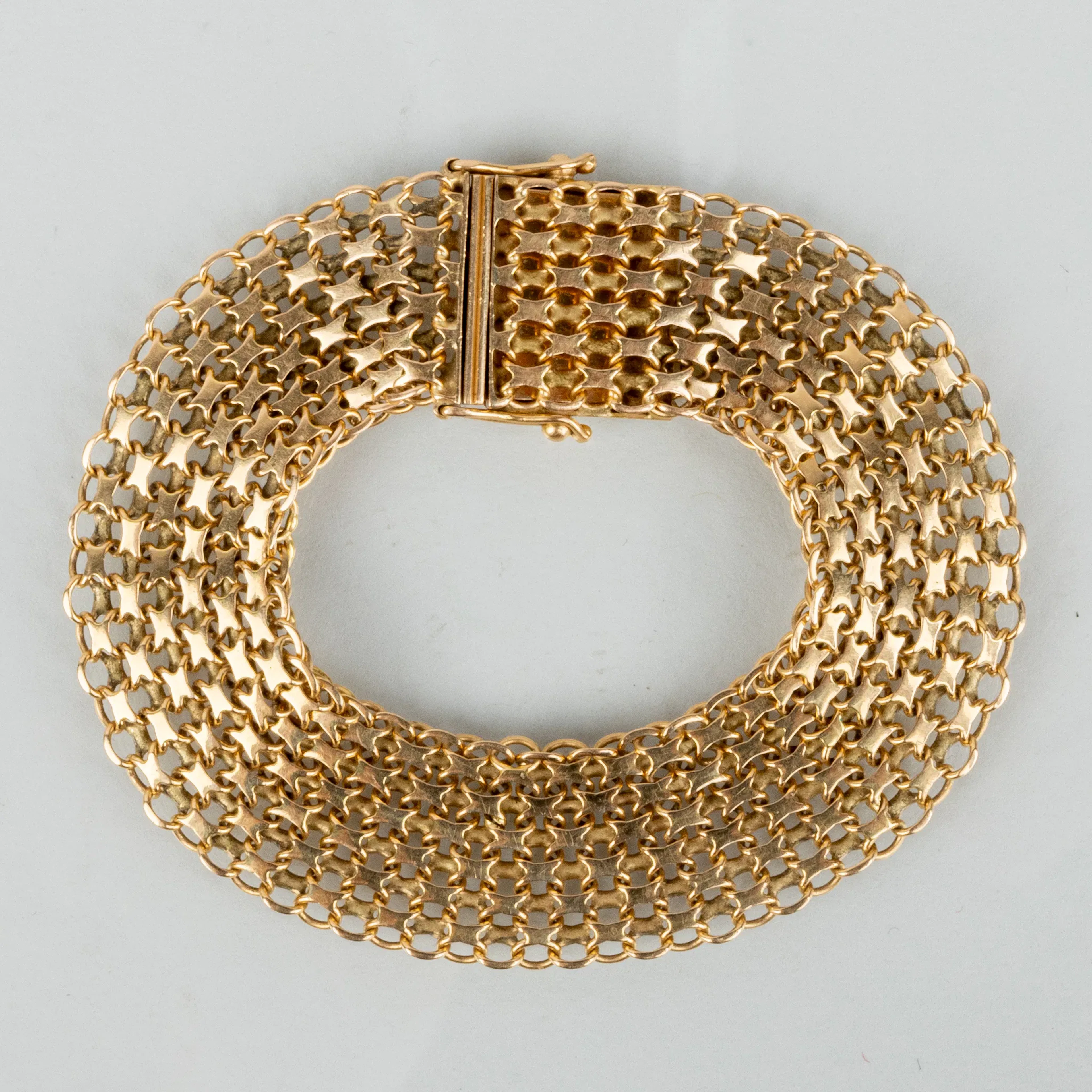 PULSERA, oro de 18 quilates, enlace en x, sellos suecos ÄSA Estocolmo 1965