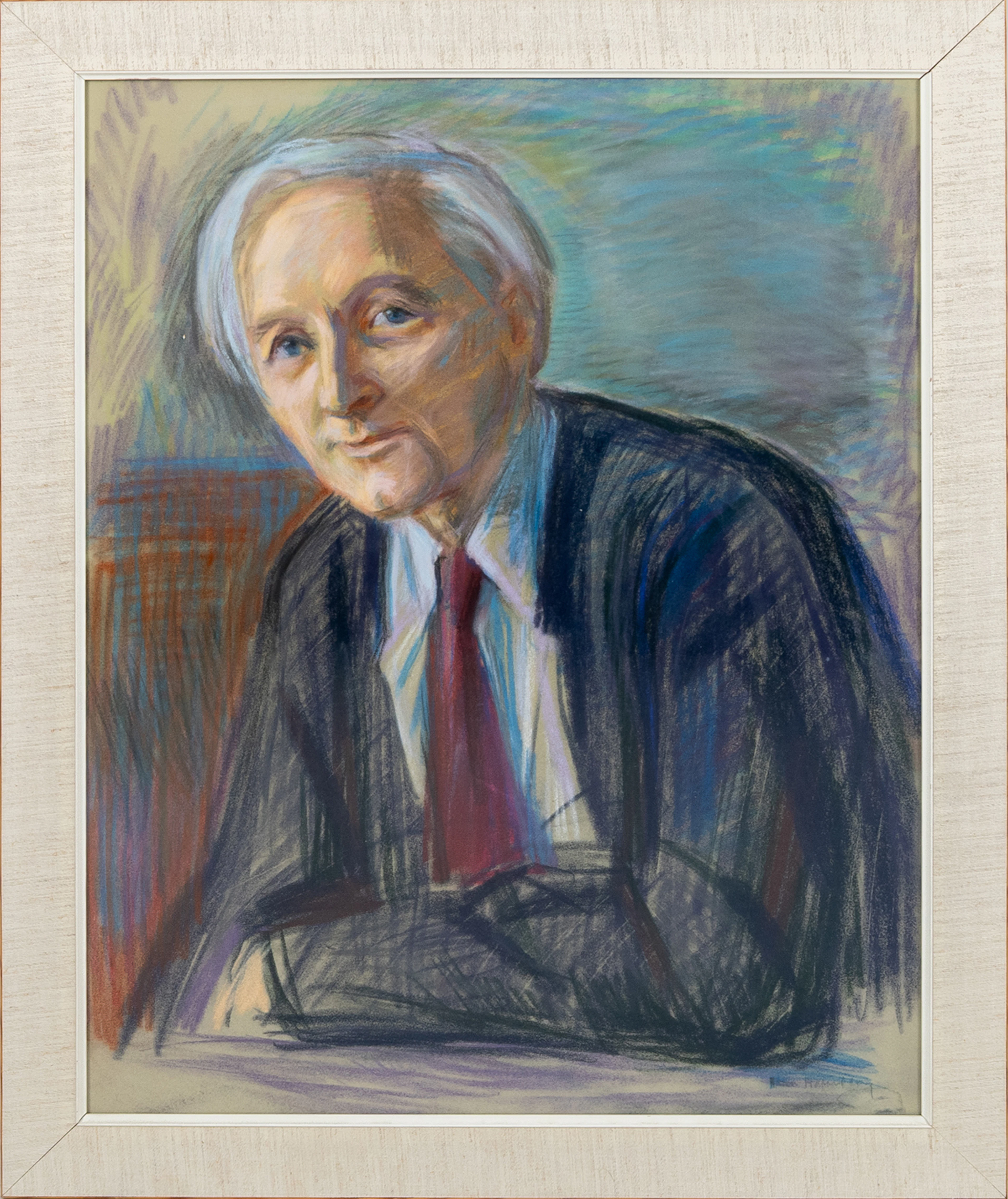 OK TO DONATE - UNIDENTIFIED ARTIST, pastel, indistinctly signed