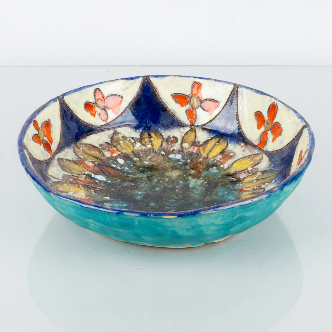 BOWL DISH, ceramics, E Bonaccorso, Italy, 1900s