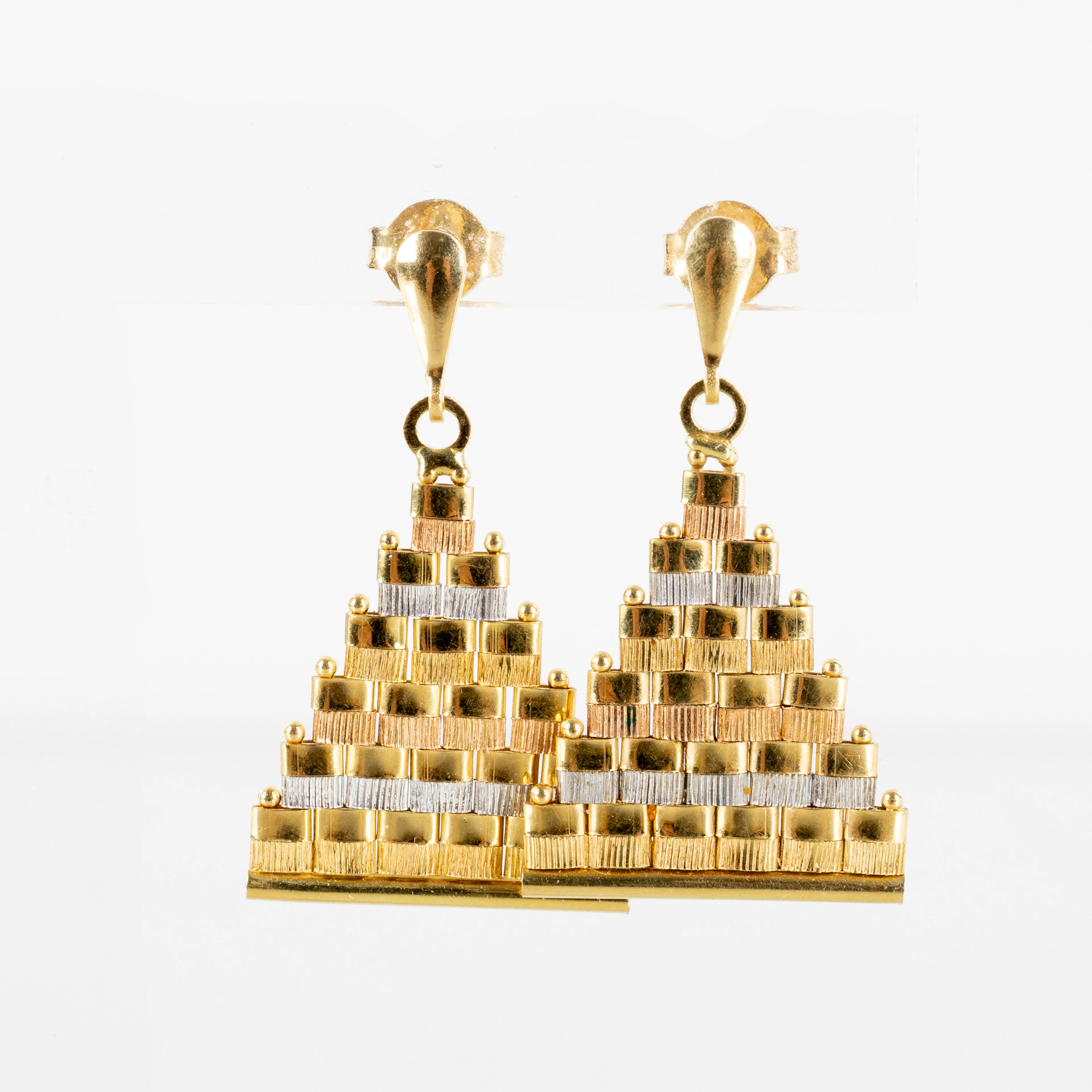 PENDIENTES, 1 par, oro de 18k, peso del bebé aprox. 6 g