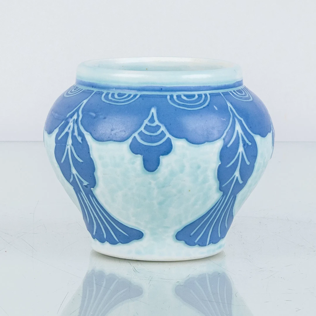 Un jarrón de vidrio de vidrio de JOSEF EKBERG "Sgraffito", Gustavsberg 1922