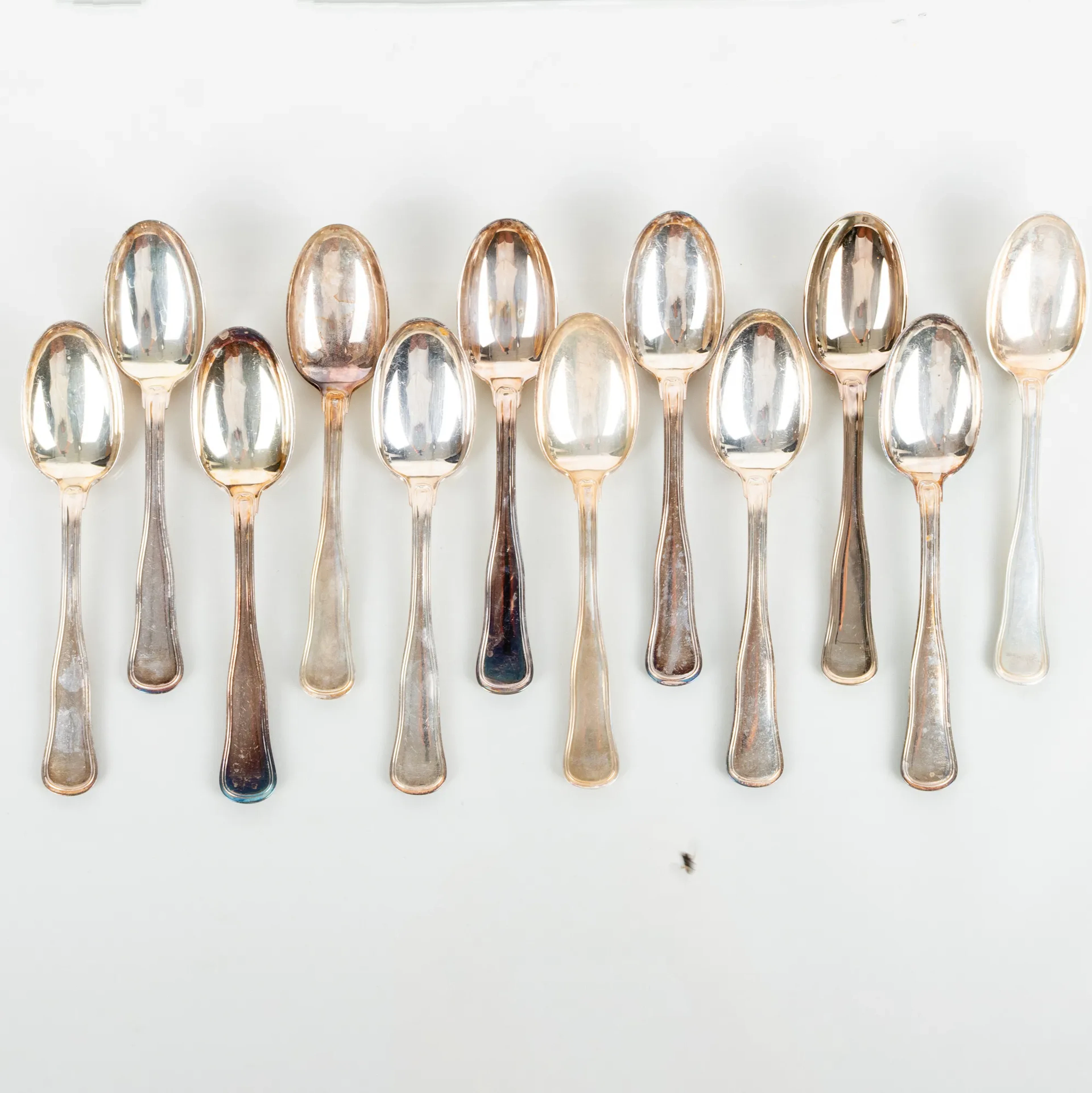 DESSERT SPOONS, 12 pcs, silver, "Gammal Dansk", Cohr, Denmark