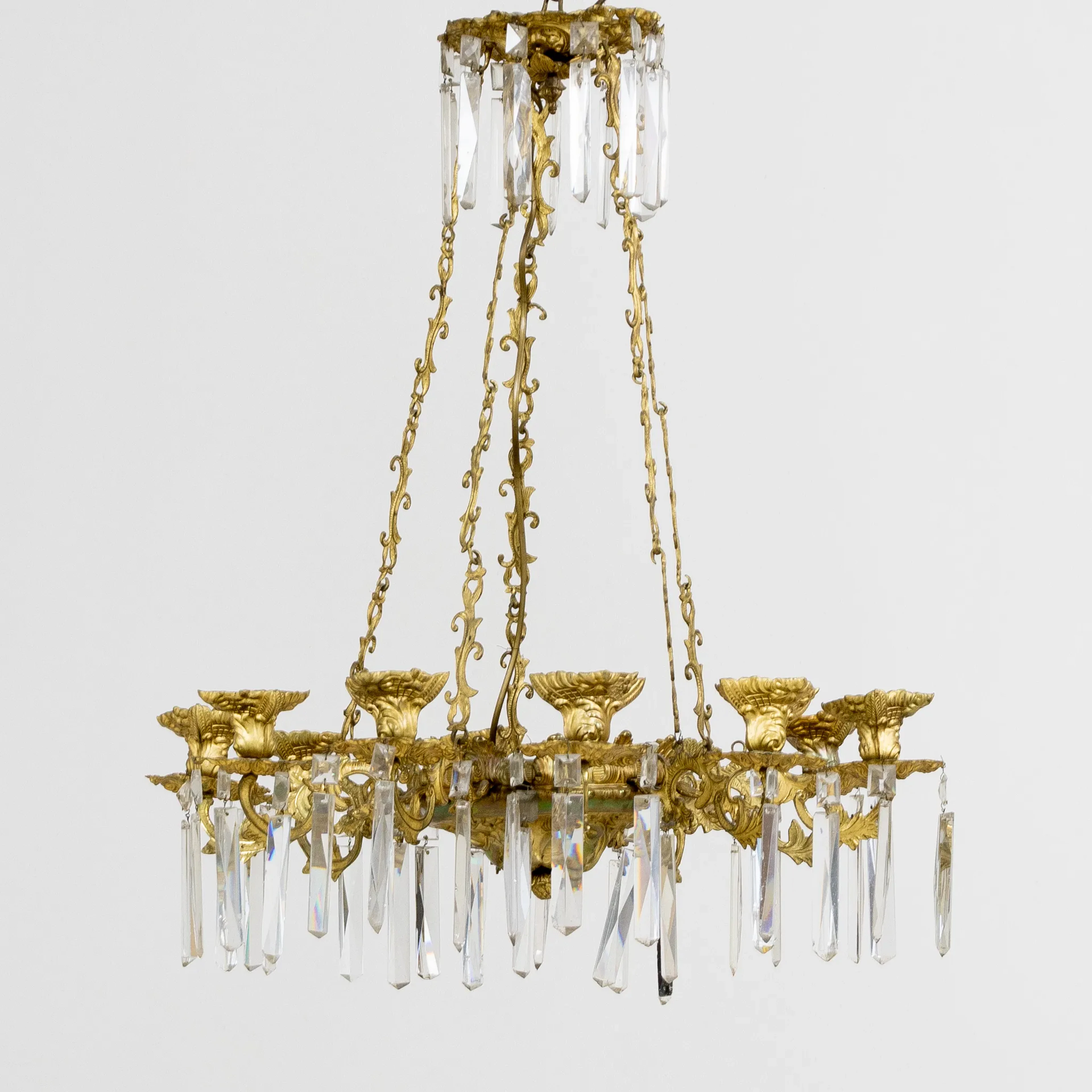 LAMPADARIO, ottone, oscariano, 1800/1900s