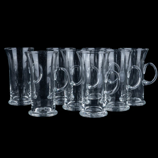 HEIKKI ORVOLA, 8 st Irish coffeeglass, Nuutajärvi Arabia, Finland