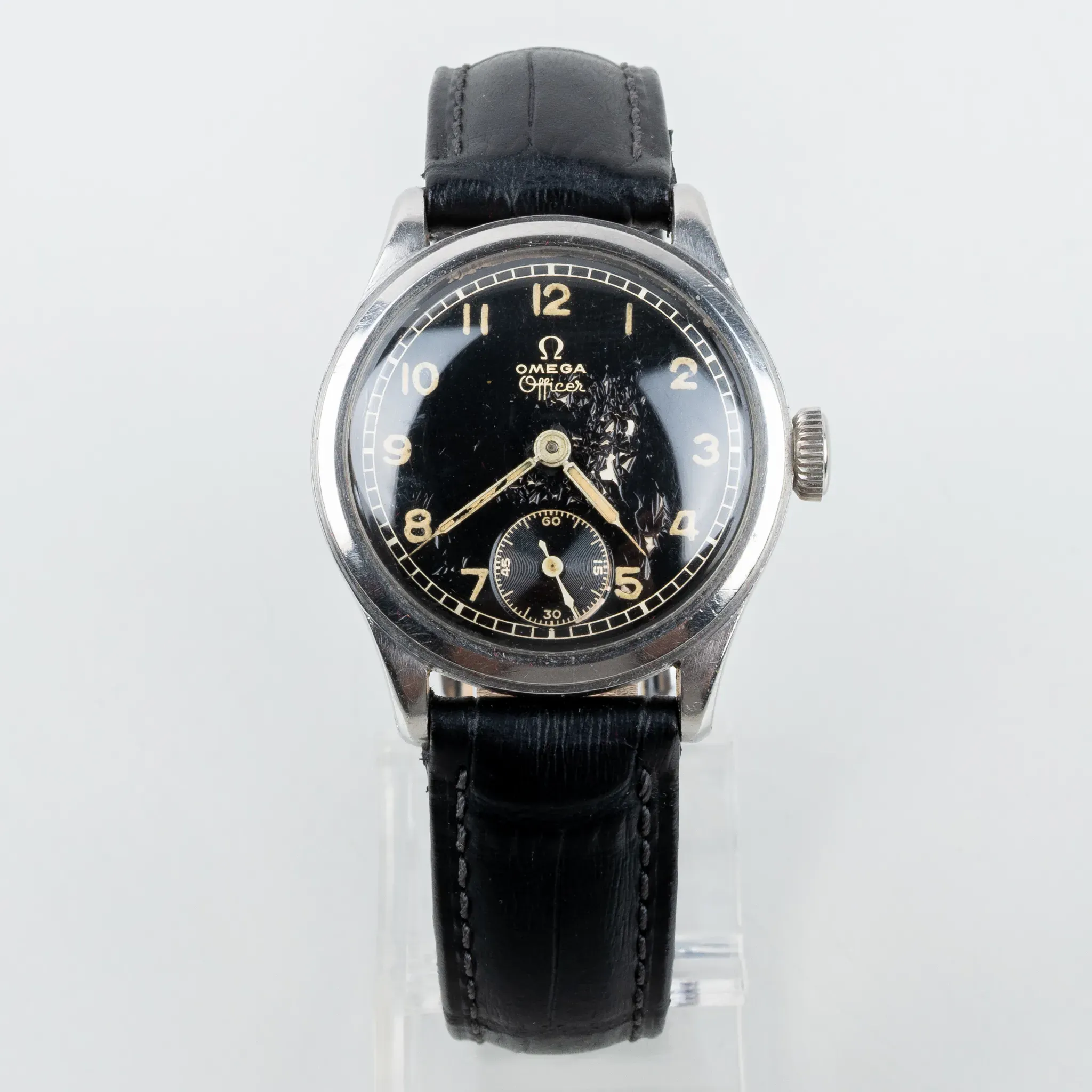 OMEGA, wristwatch, steel, Officer, 1940s
