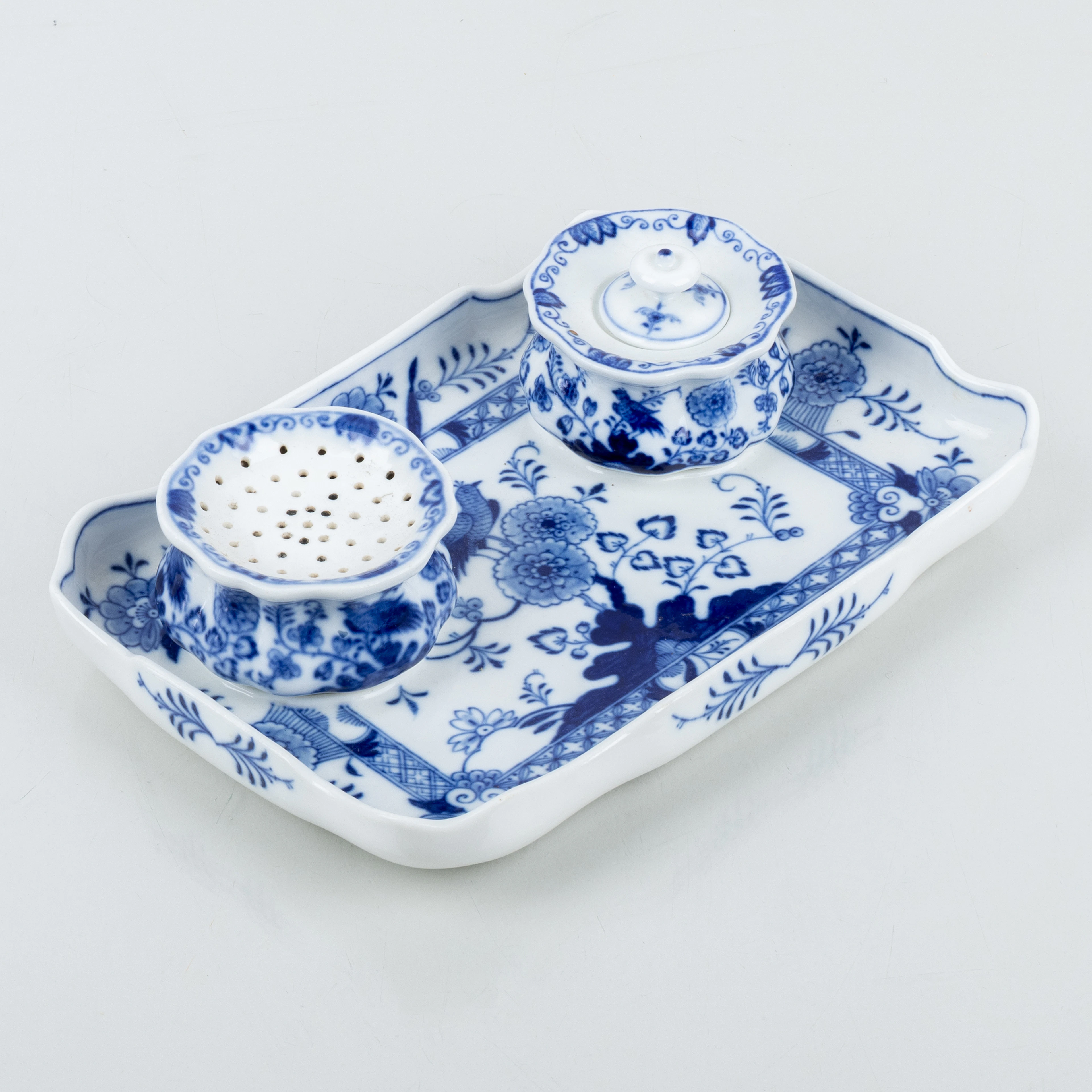 TINTENSTÄNDER, PORZELLAN, ZWIEBELMUSTER, Meissen, Deutschland