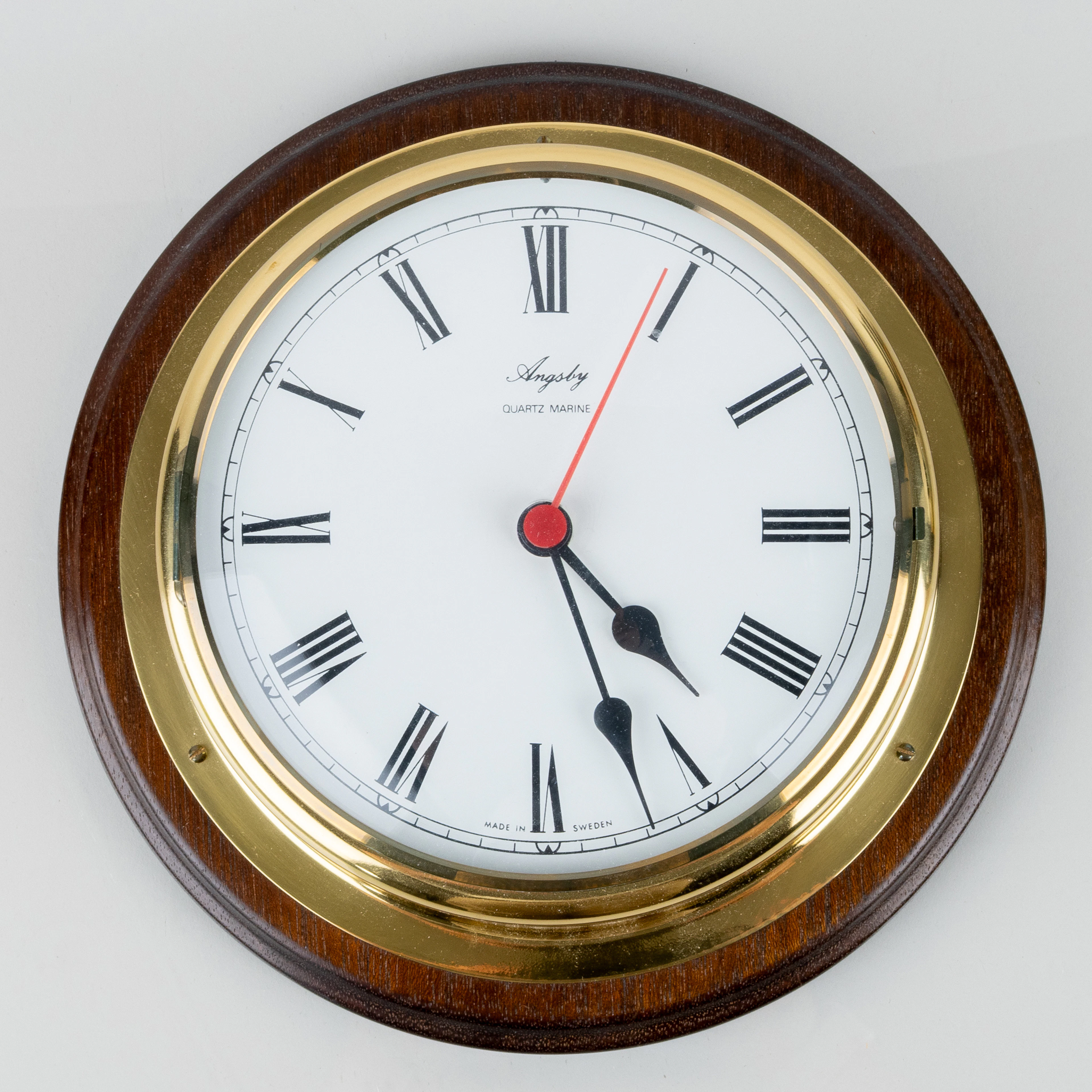 RELOJ DE PARED, latón, Angsby Quartz Marine, segunda mitad del siglo XX