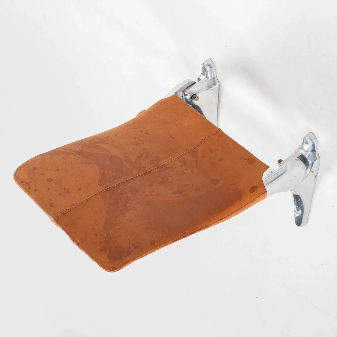 TOVE ADMAN AND HANS EDBLAD, wall chair, aluminium and leather, Keros, for Fafner