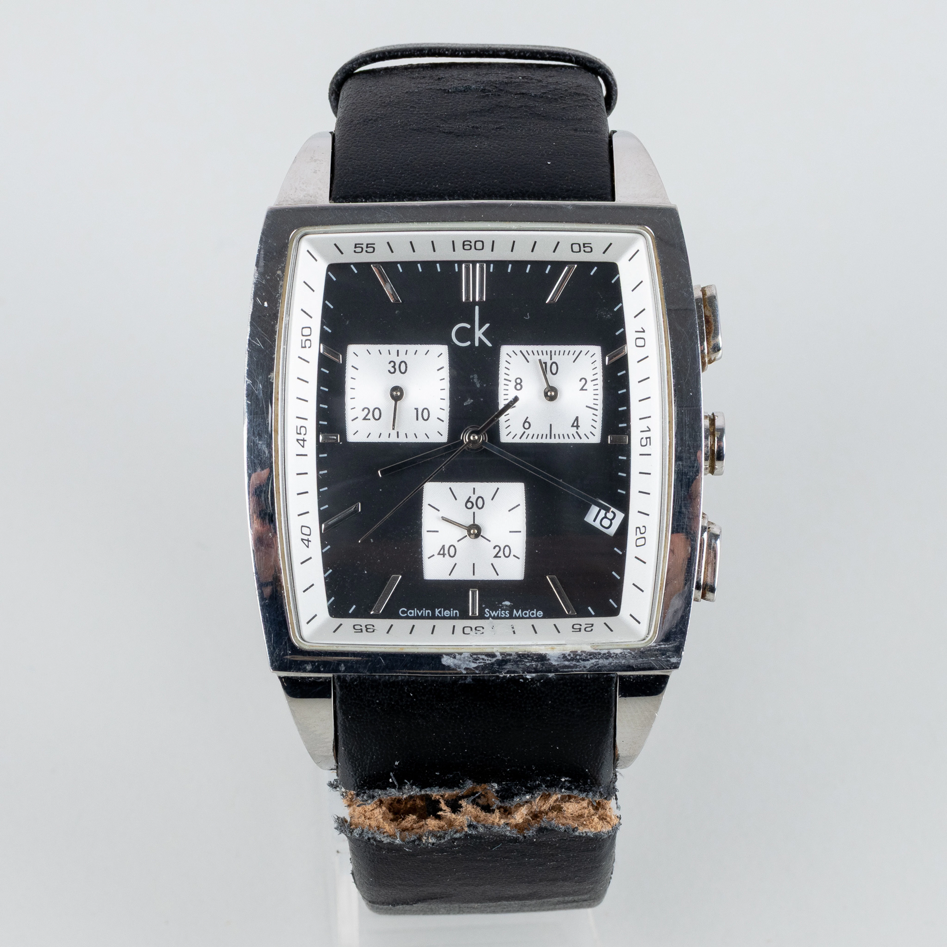 OROLOGIO DA POLSO DA UOMO, Calvin Klein, cronografo, acciaio, anni 2000