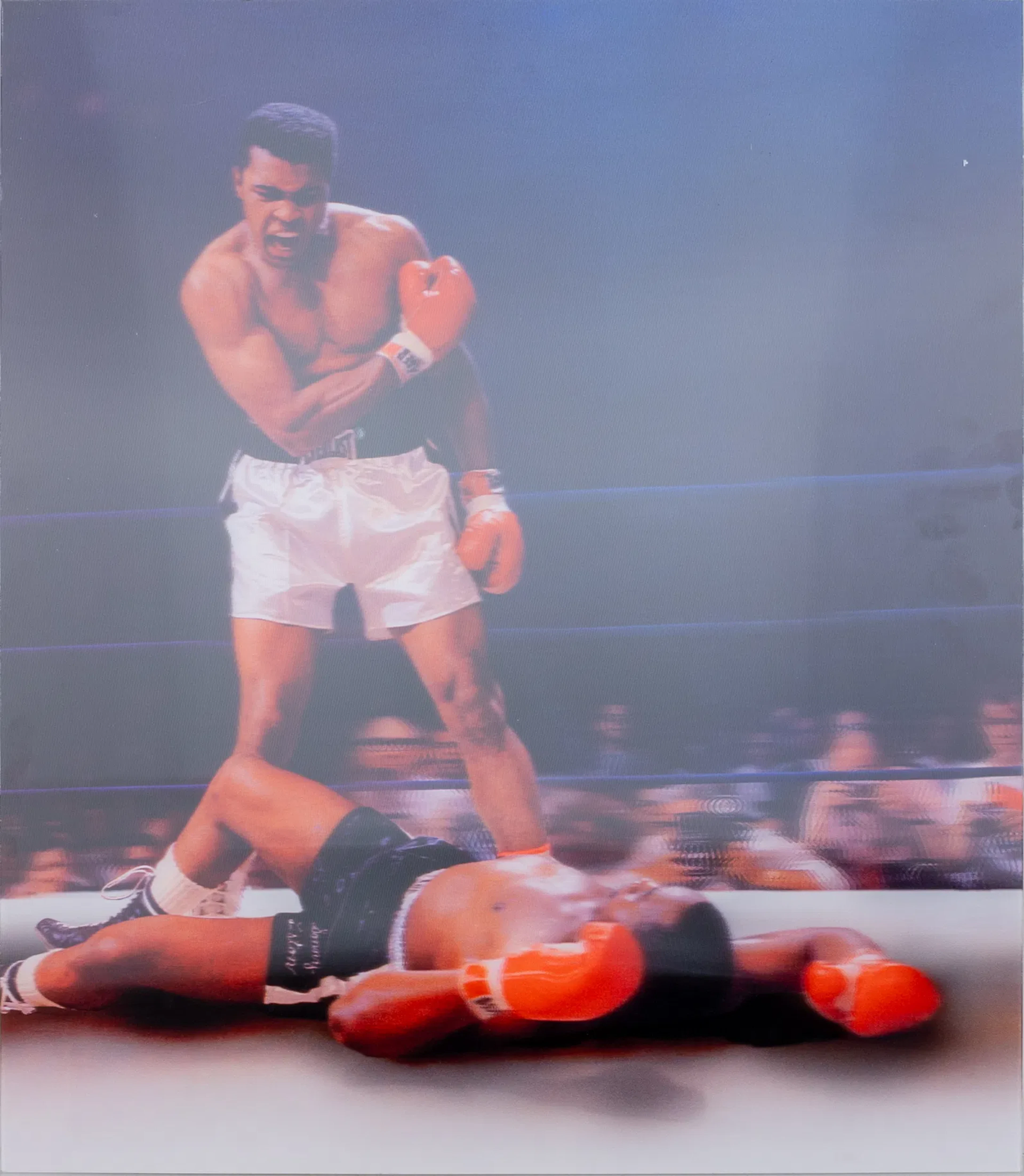 FOTOGRAFÍA, Mohammed Ali durante un combate de boxeo, relieve lenticular/3D