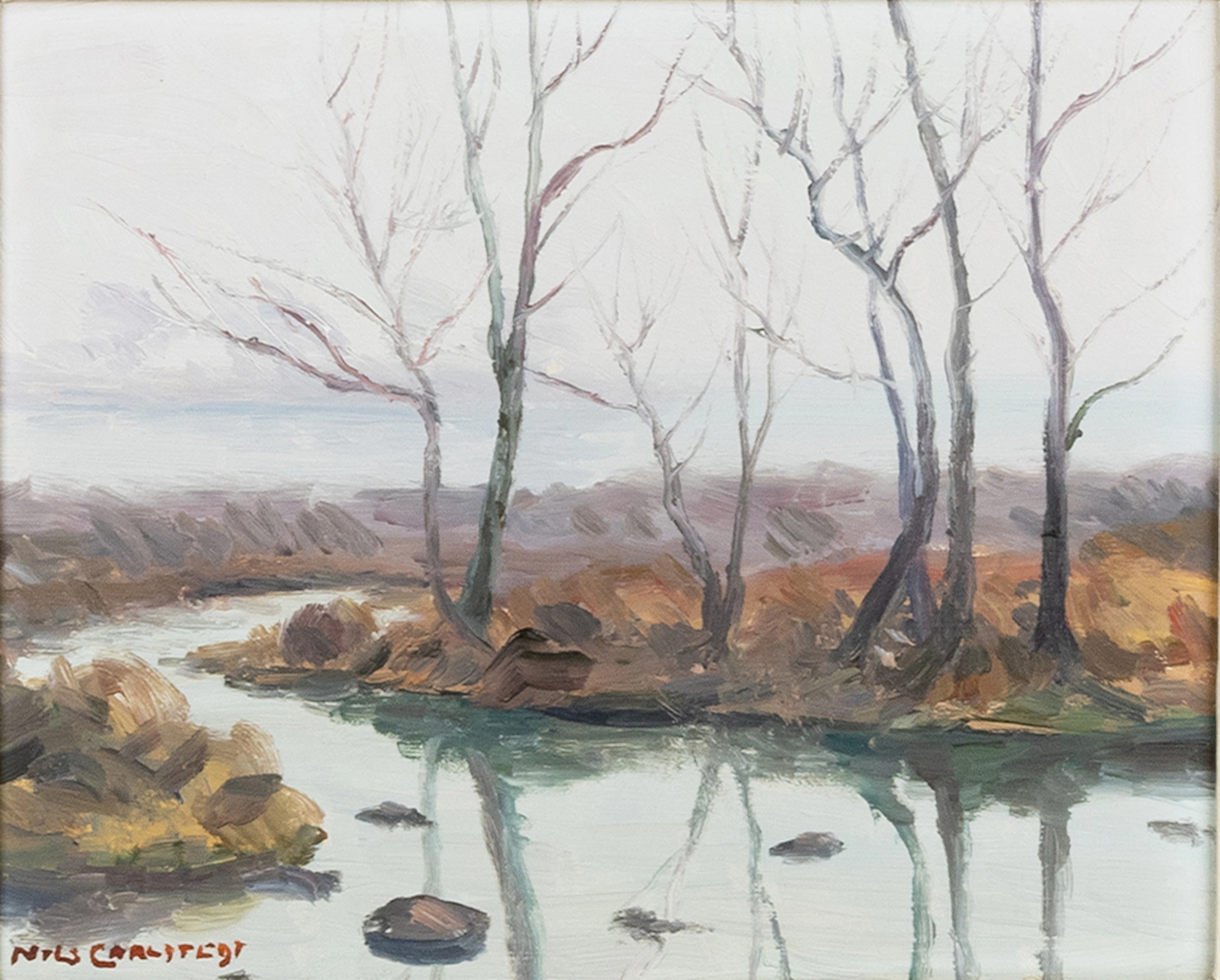 NILS CARLSTEDT (1898-1980), un óleo sobre viñeta, firmado