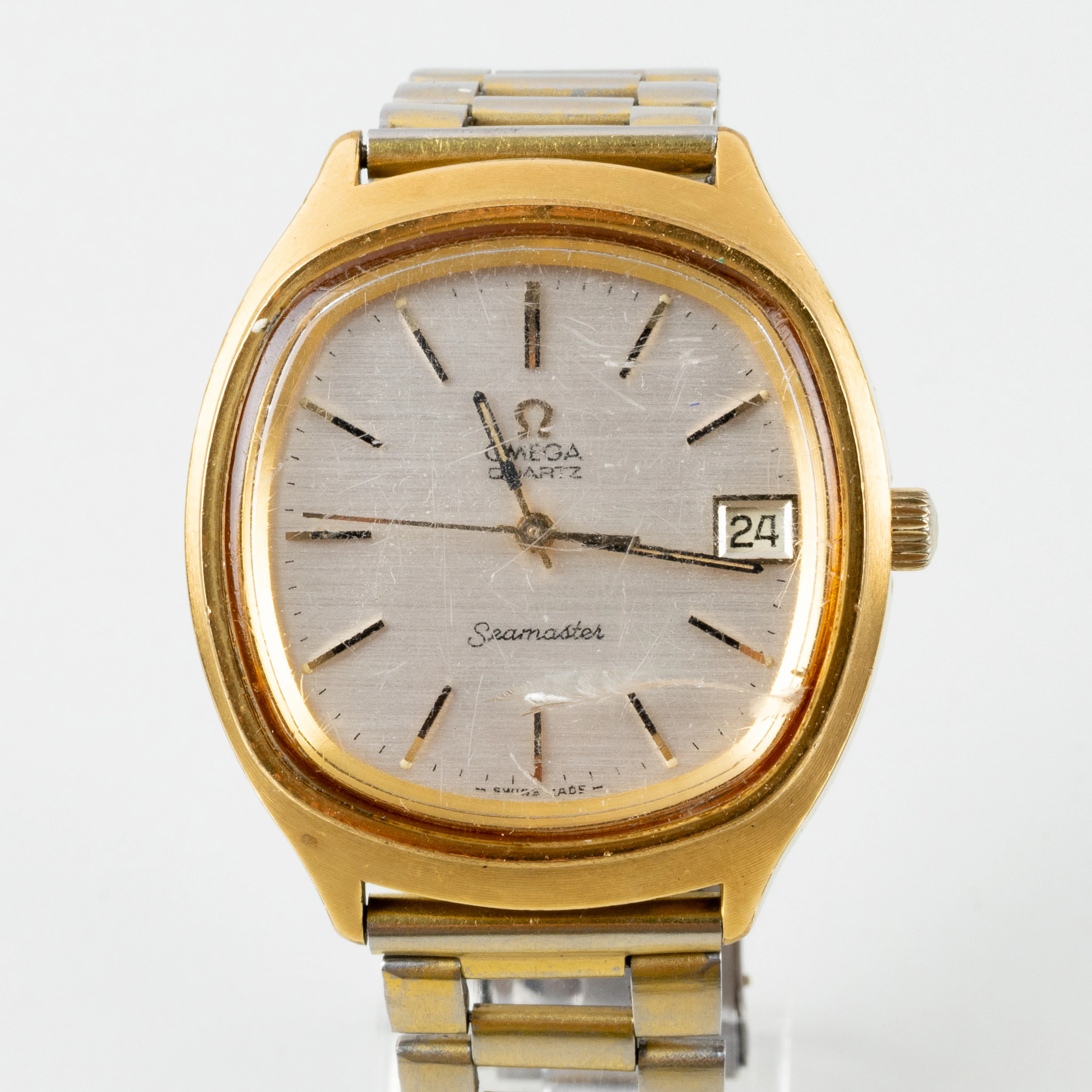 OMEGA, Seamaster, orologio da polso da uomo, oro su acciaio, seconda metà del 20° secolo