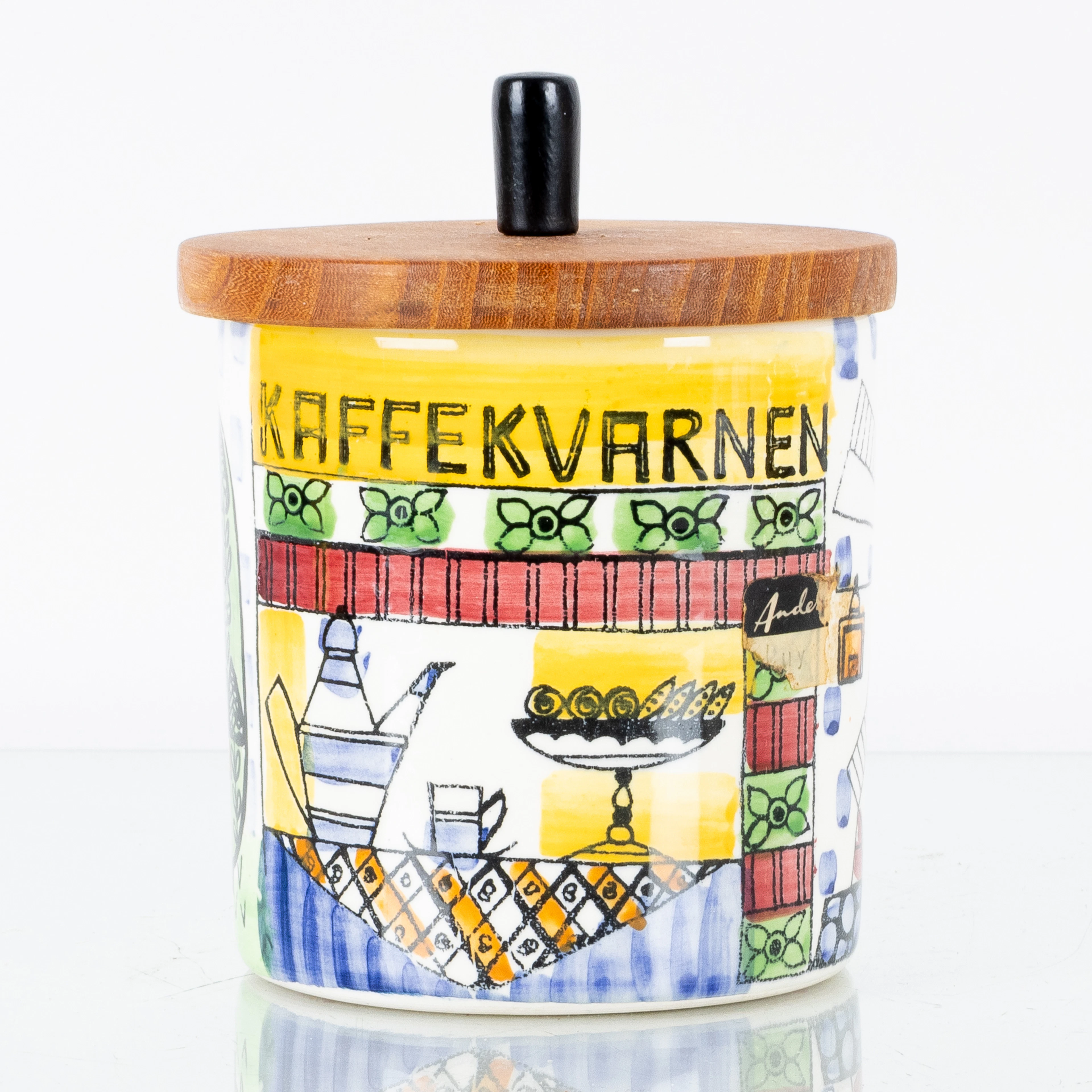 ANITA NYLUND, un pot en porcelaine, « Le moulin à café » de Our Little Town, Jie
