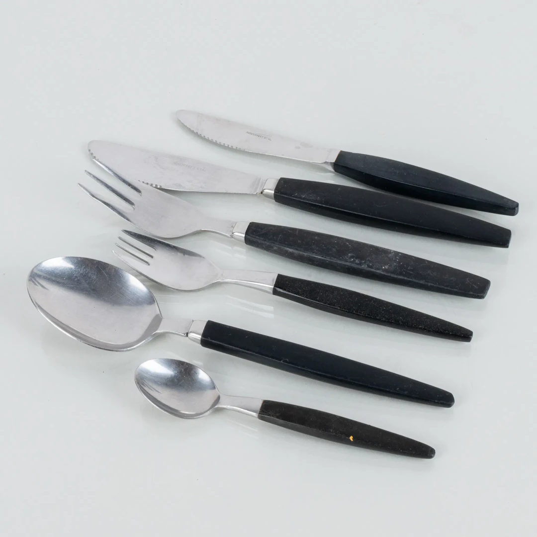 CUTLERY, 54 pieces, similar, stainless steel and bakelite, the second half of the 20th century