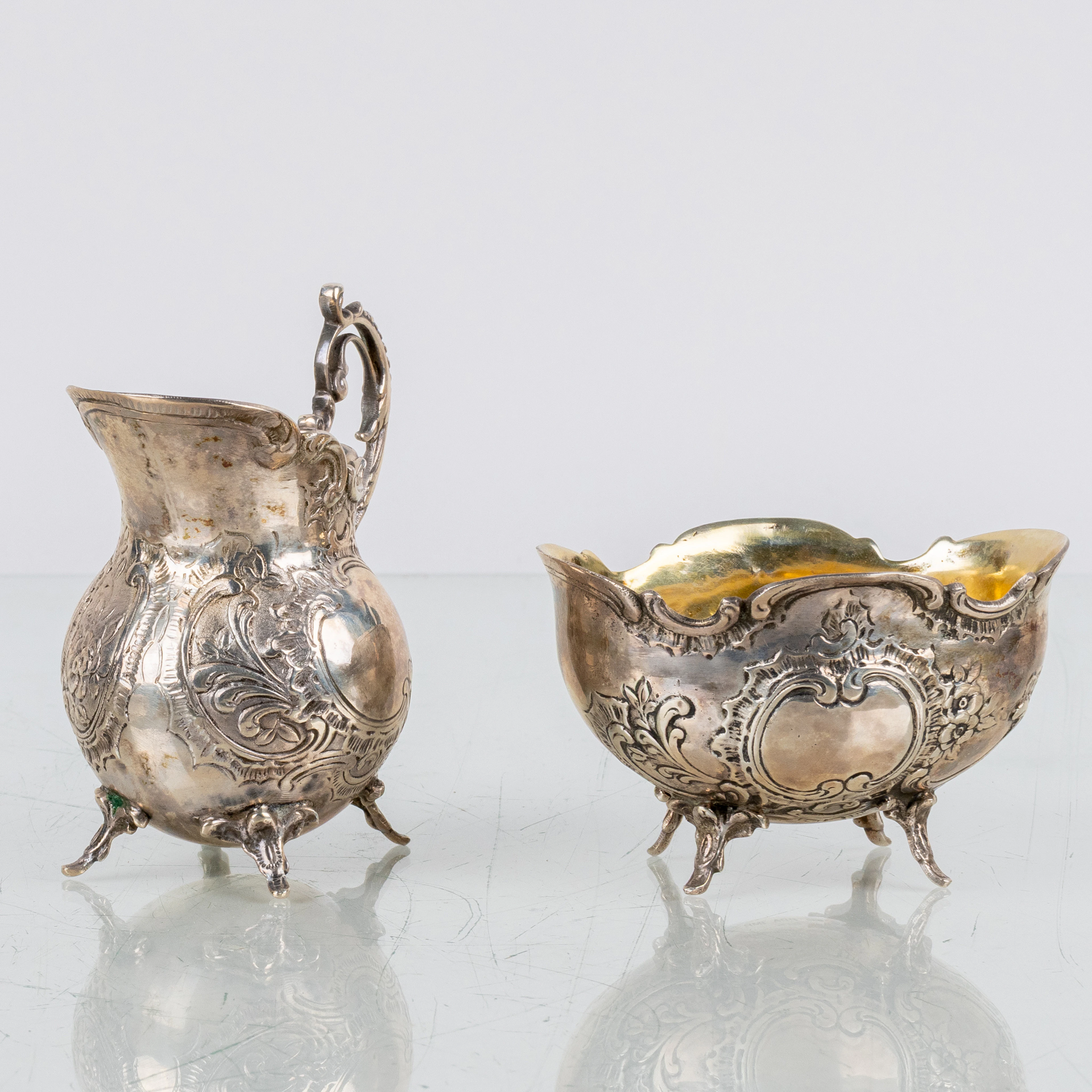 BROCCA DI CAVOLO ZUCCHERO E PANNA, argento, stile rococò, prima metà del XX secolo