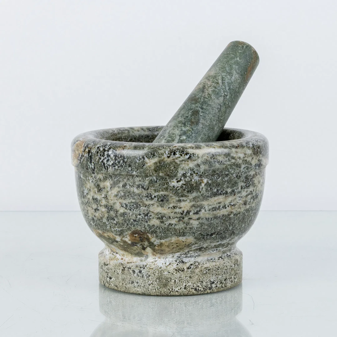 MORTAR, with pestle, Kolmård marble, 1900s