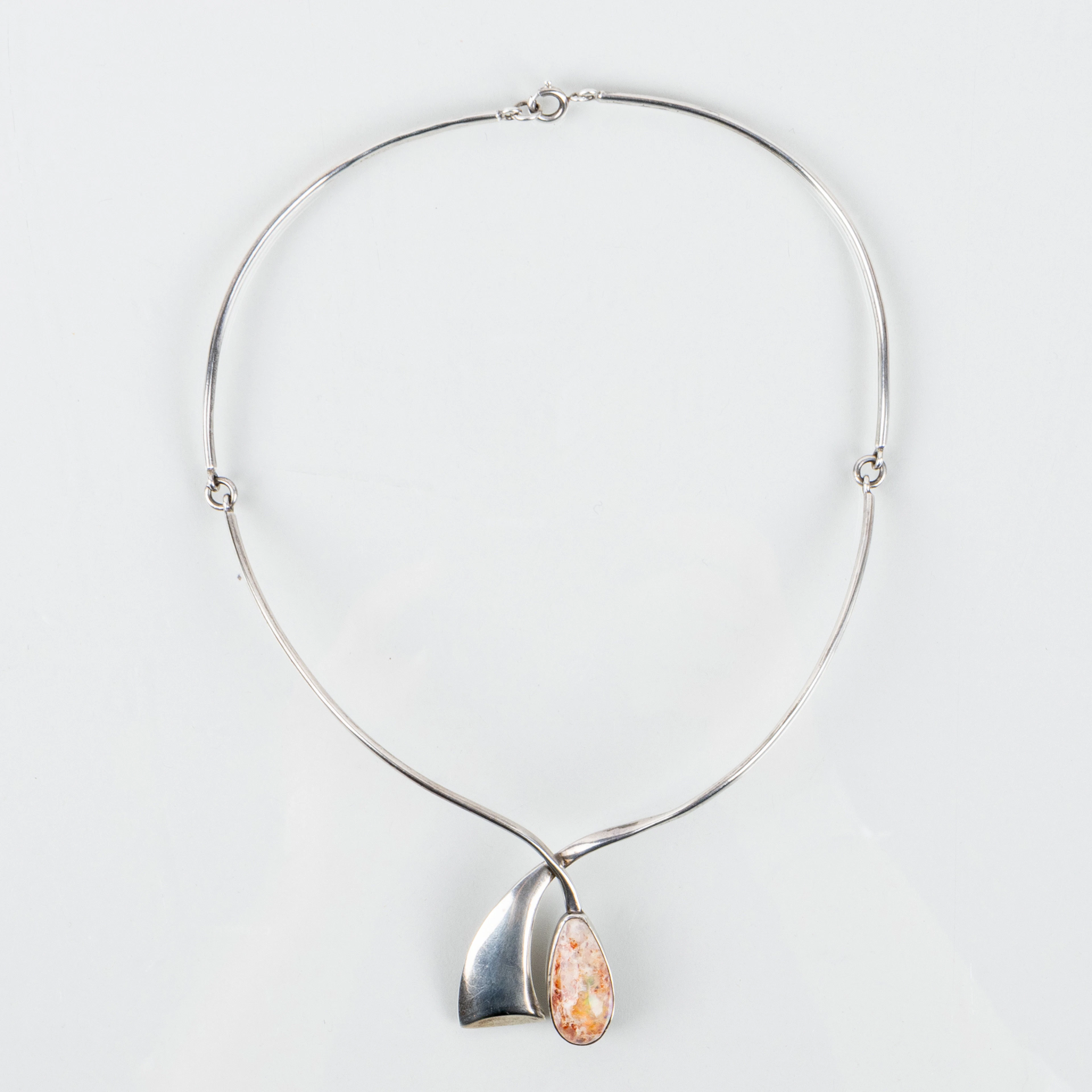 COLLIER, argento sterling e pietra, Studio 15, Norrköping 1975