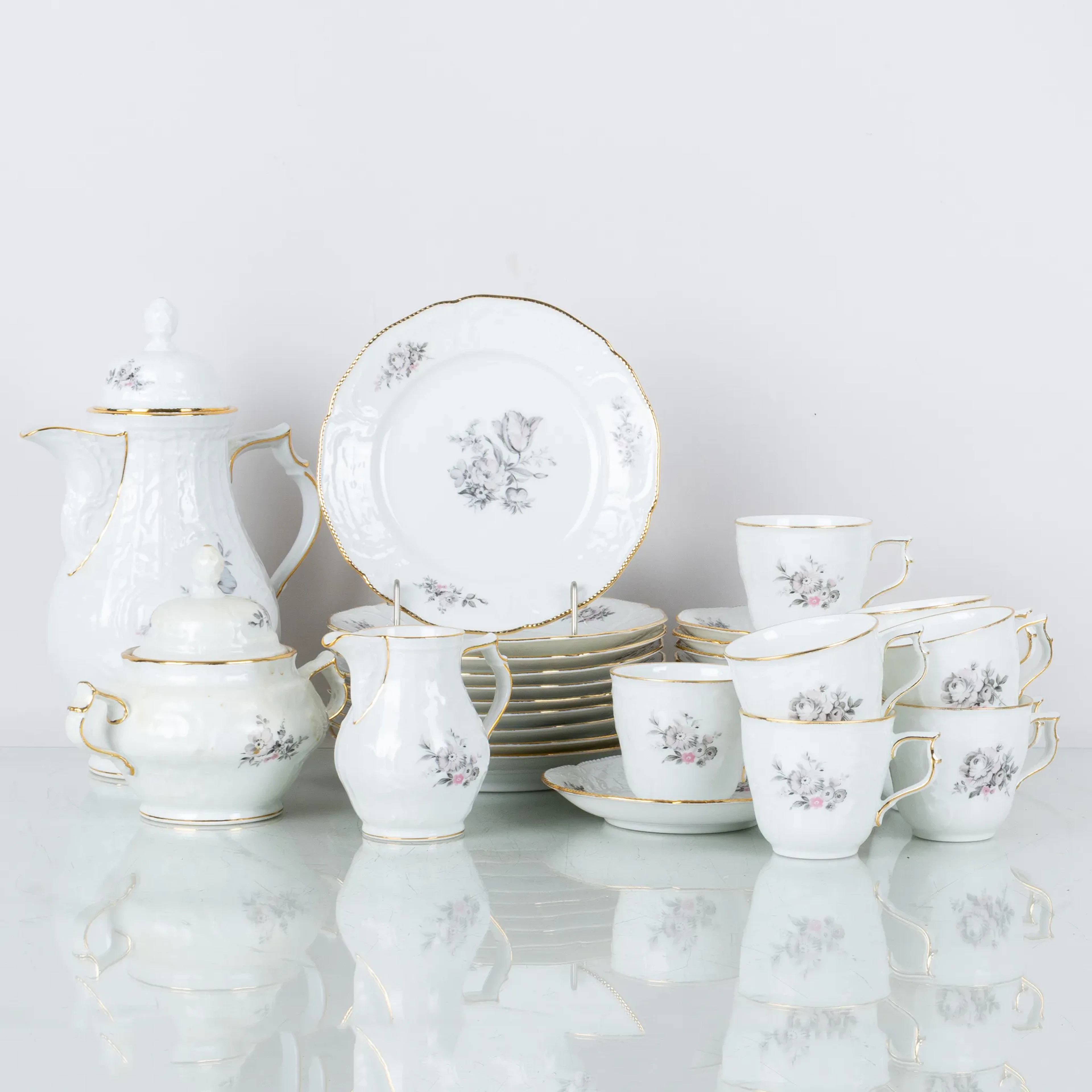 SERVICIO DE CAFÉ, 21 piezas, porcelana, "Sanssouci", Rosenthal, mediados del siglo XX