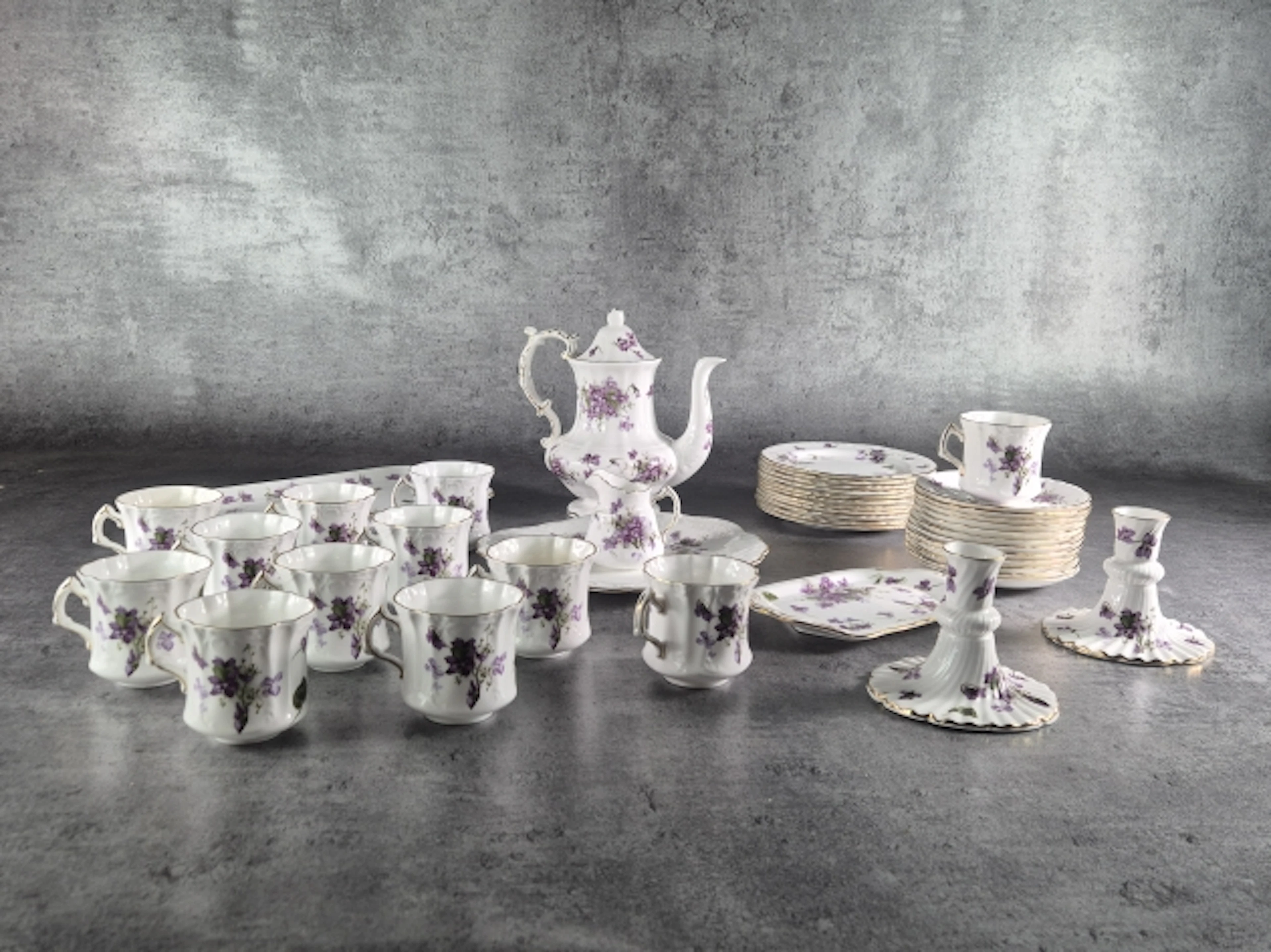 Servisdelar, 42del. Victorian Violets, Hammersley.