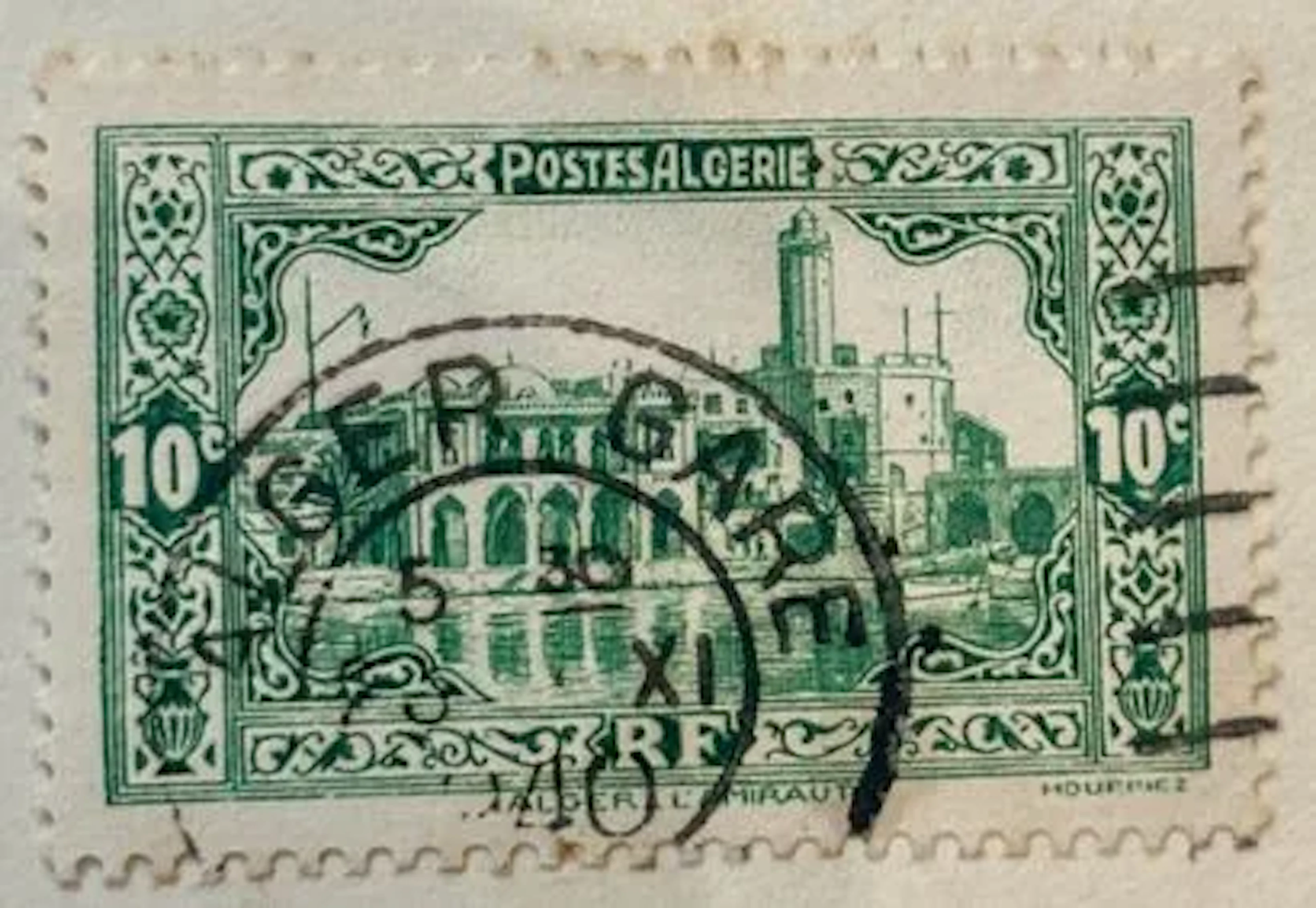 ALGERIA — 10 c. green, Algiers - The Admiralty - Lot 6