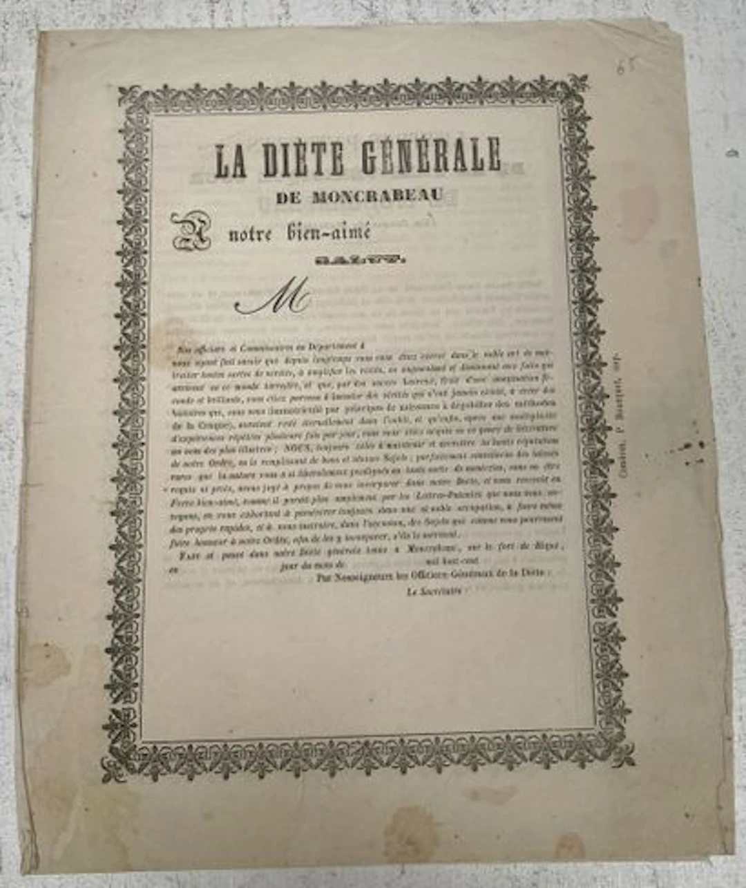 THE GENERAL DIET OF MONCRABEAU - Lot 98