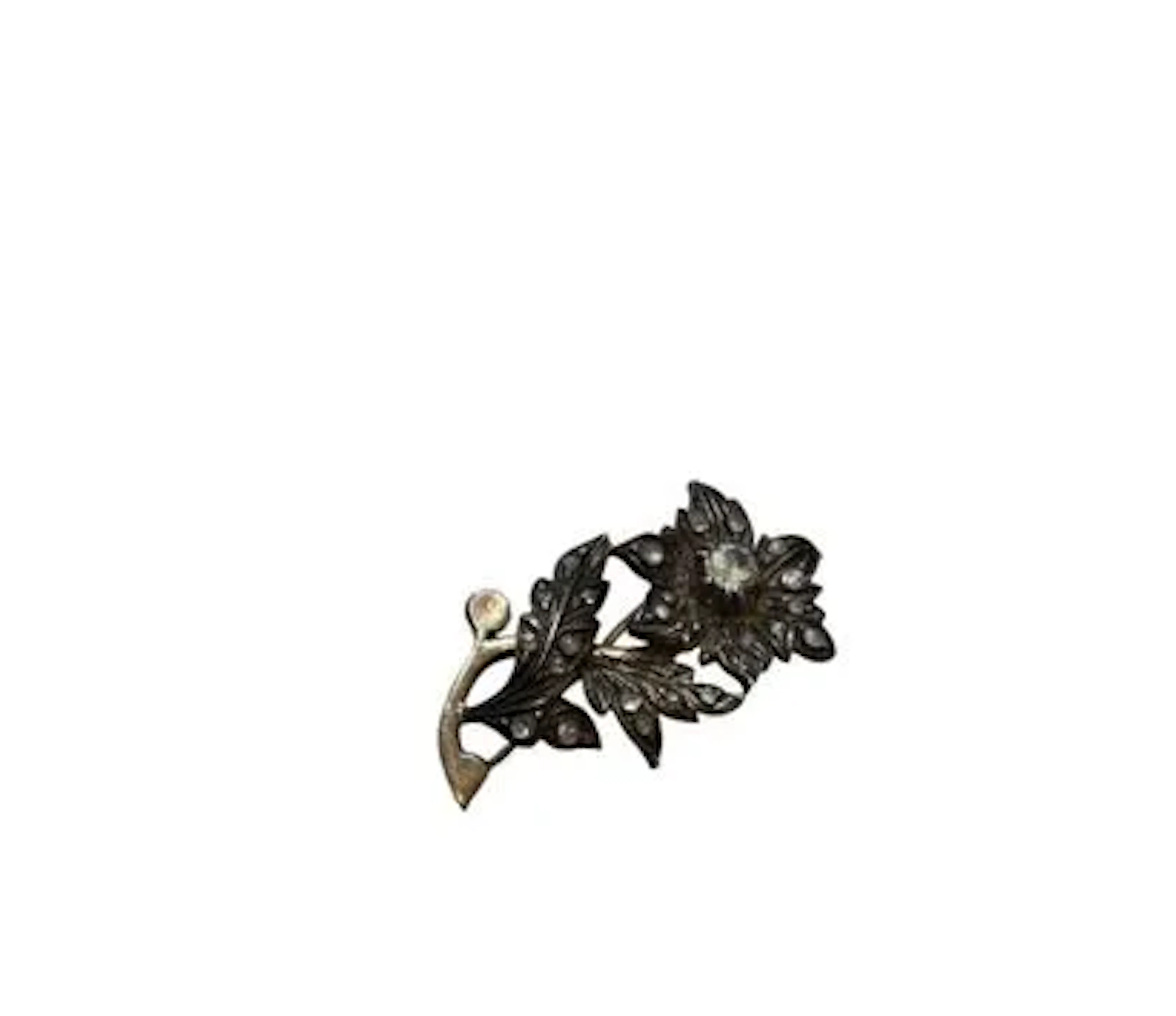 BROCHE OR ARGENT DIAMANT - Lot 155